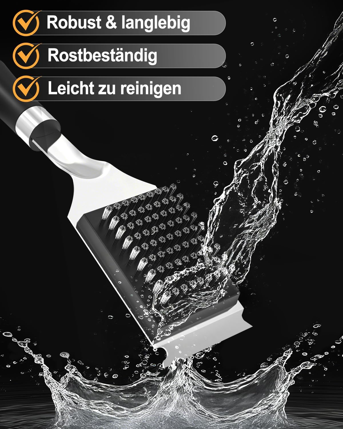 Thumbnail 5 de Grillbürste Edelstahl mit Schaber – extra langer, wärmeisolierter Griff (31,5 cm)