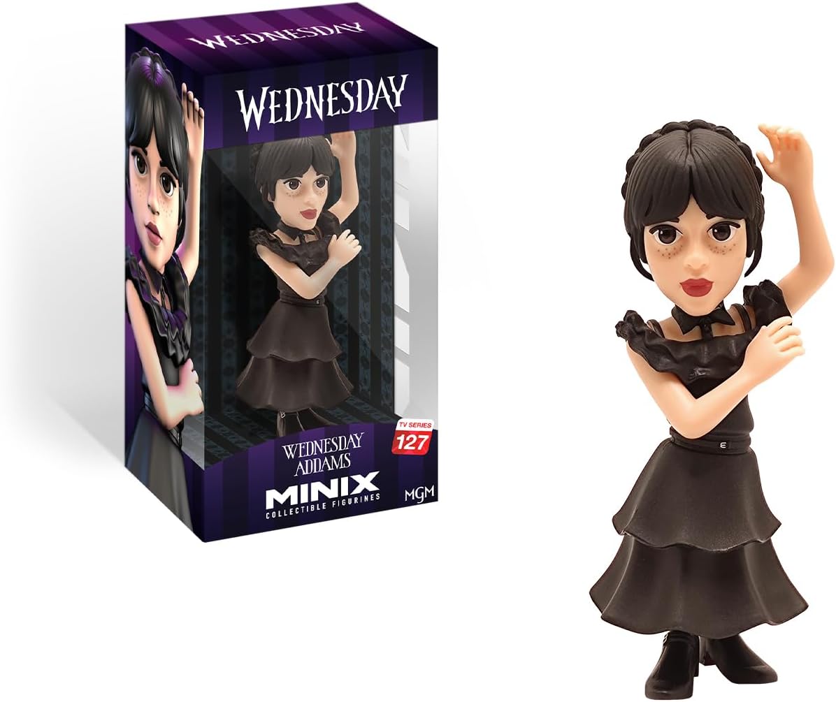 Detalle de Figurine Minix Mercredi avec sa robe de bal #127 – Wednesday – 12 cm