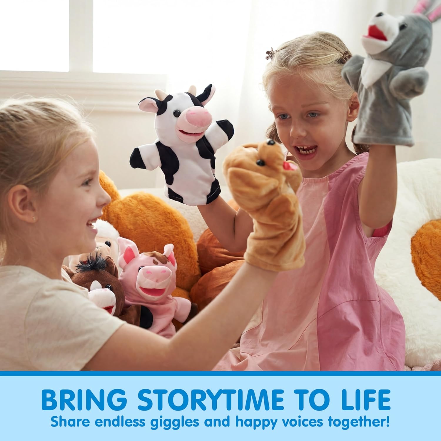 Thumbnail 3 de JOYIN 6-Piece Farm Animal Hand Puppet Set (6 kids’ puppets with working mouths) for imaginative play