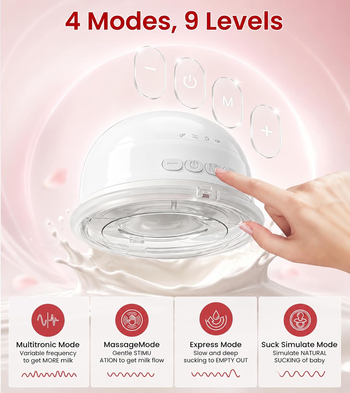 Thumbnail 1 de NCVI Wearable Breast Pump, Hands-Free, Under 42 dB, 4 Modes and 9 Levels