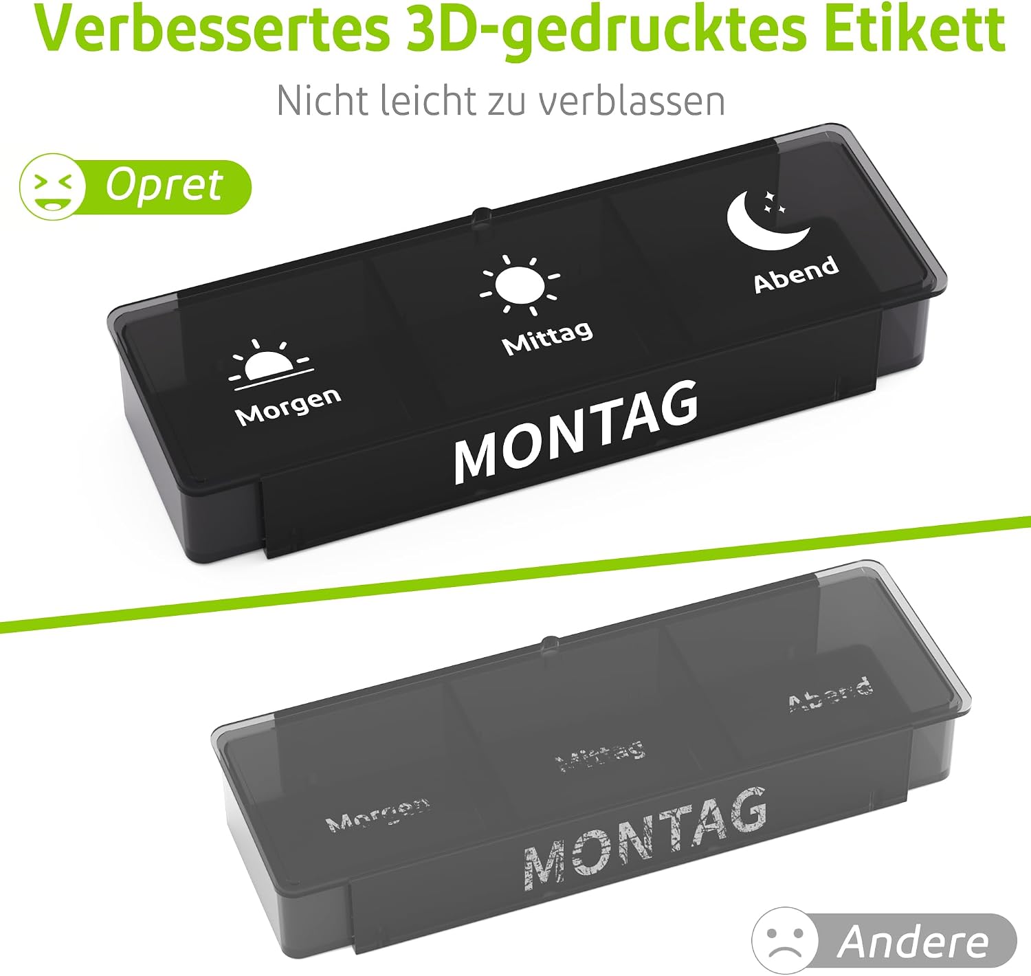 Detalle 2 de 7-Tage Pillenbox Opret mit 3 Fächern