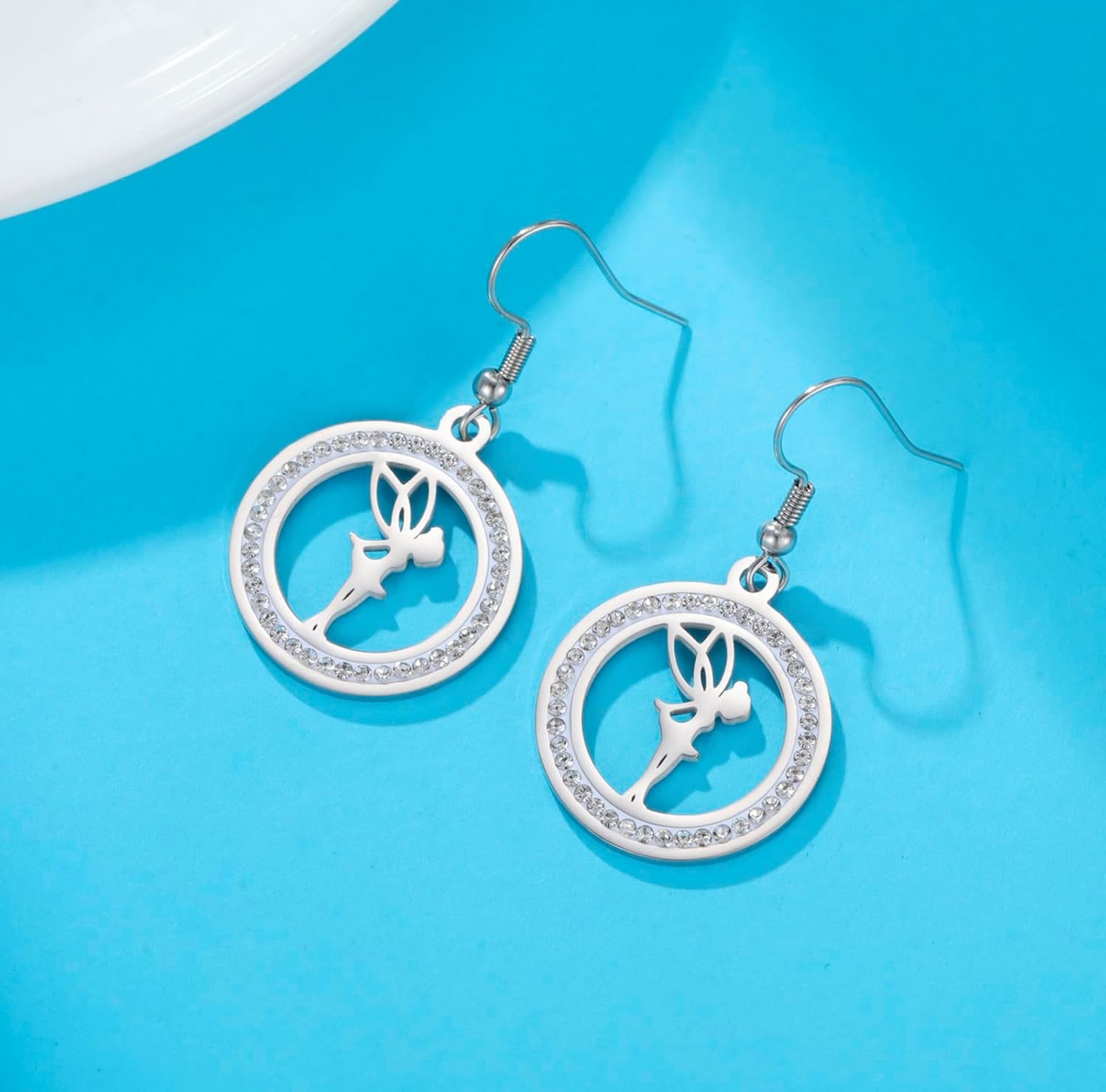 Detalle de EUEAVAN Feen-Ohrringe – Märchenprinzessin, eleganter Ohrschmuck