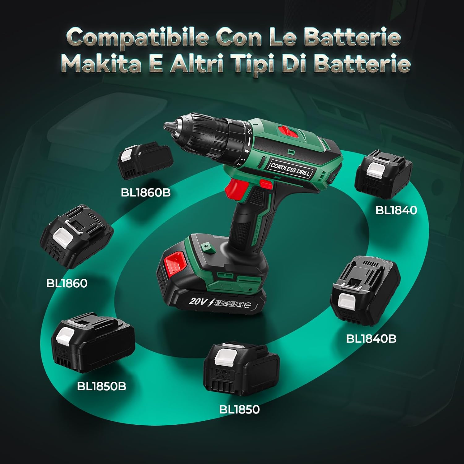 Detalle 2 de FAHEFANA 2025 Trapano Avvitatore 20V