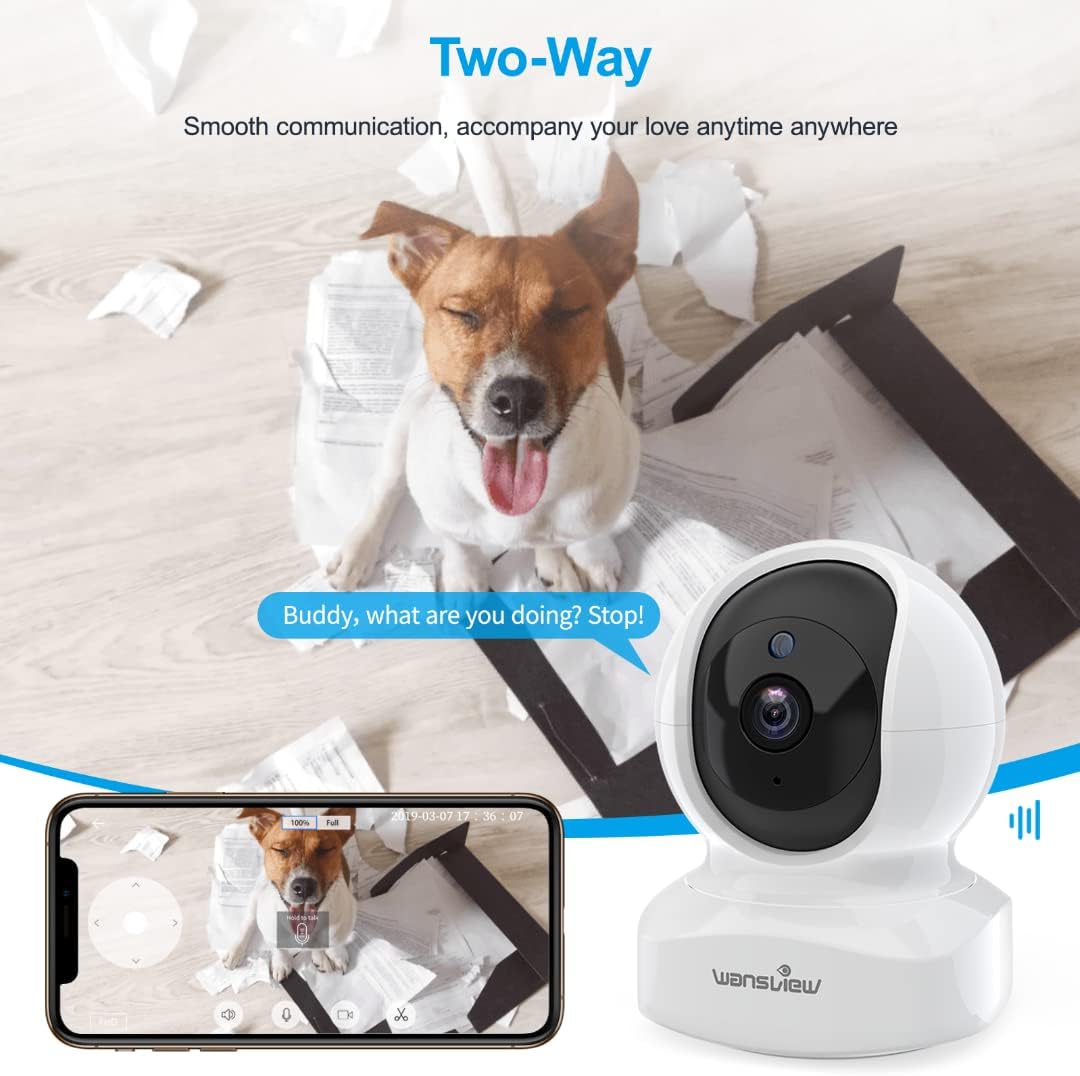 Detalle 2 de wansview Q5 2K Indoor Pet Camera with Pan/Tilt