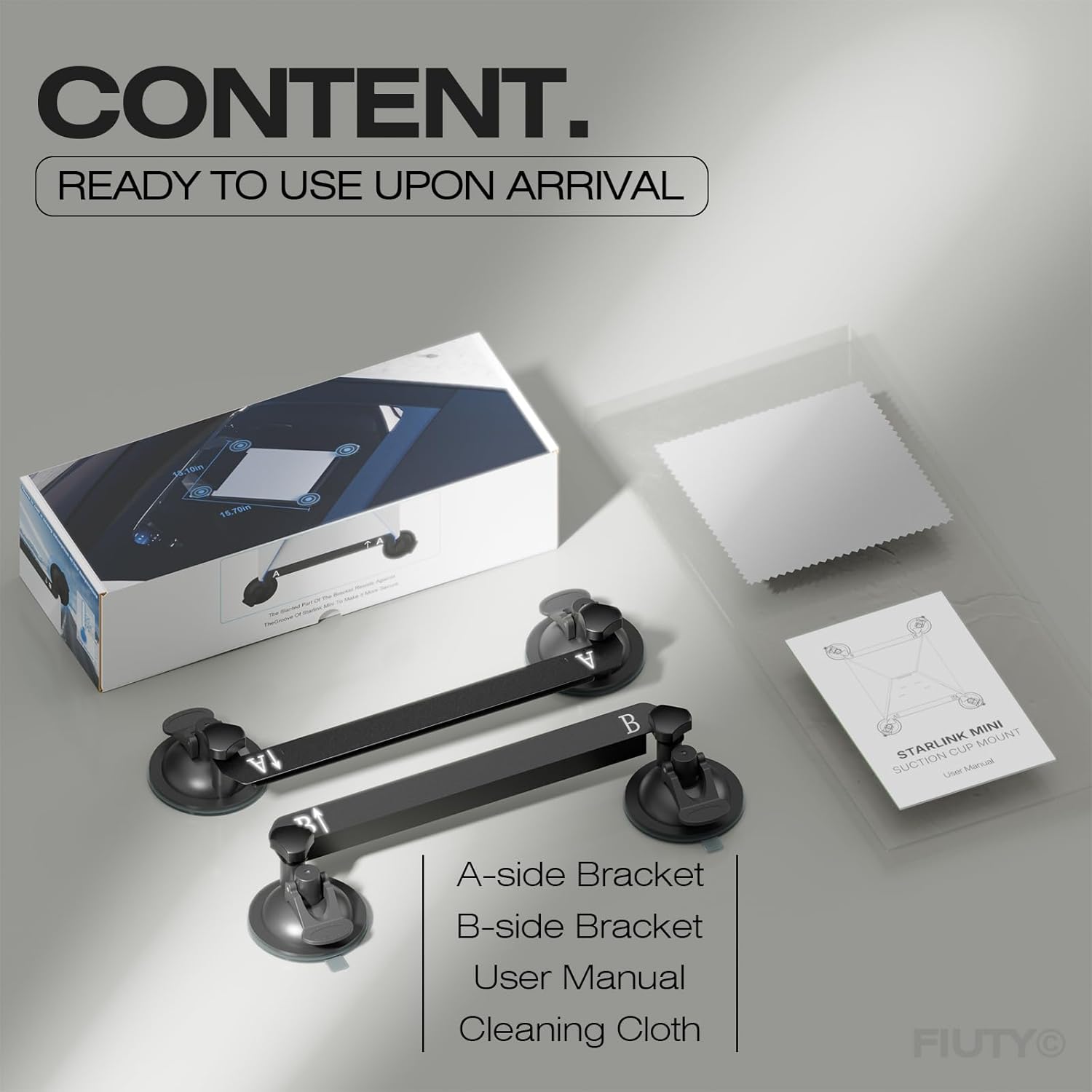 Detalle de FIUTY for Starlink Mini Suction Cup Mount: Solid, Tool-Free Car Mounting for Starlink Mini