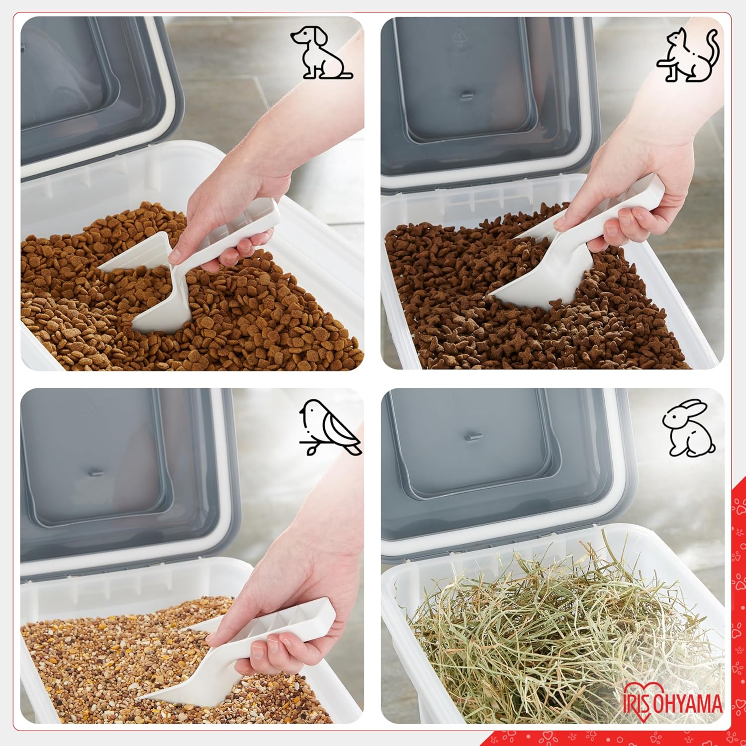 Thumbnail 5 de Iris Ohyama Europe ATS-L, contenitore ermetico per crocchette 45 L / 15 kg con ruote e paletta