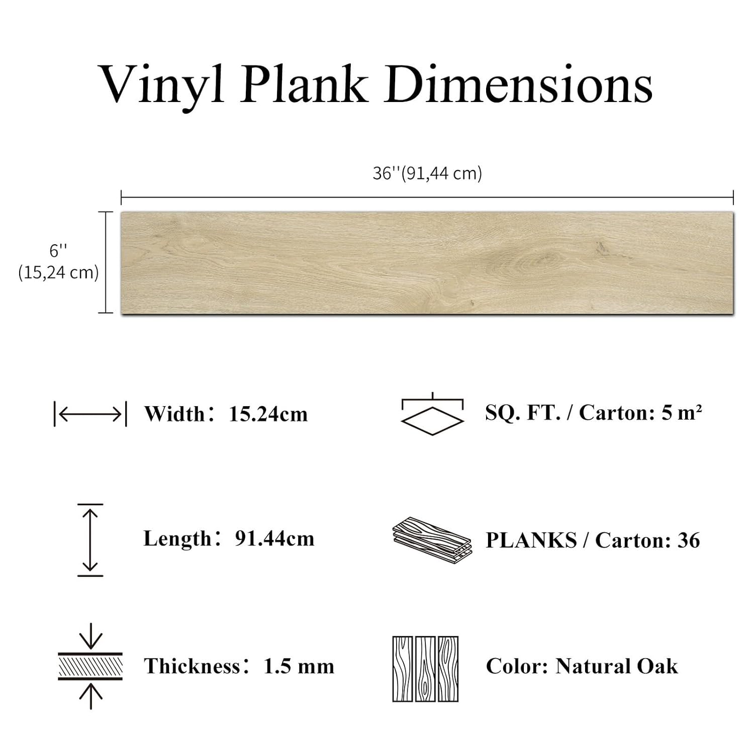 Detalle 1 de Mysflosy Self-Adhesive Vinyl Plank Flooring 36 Pack