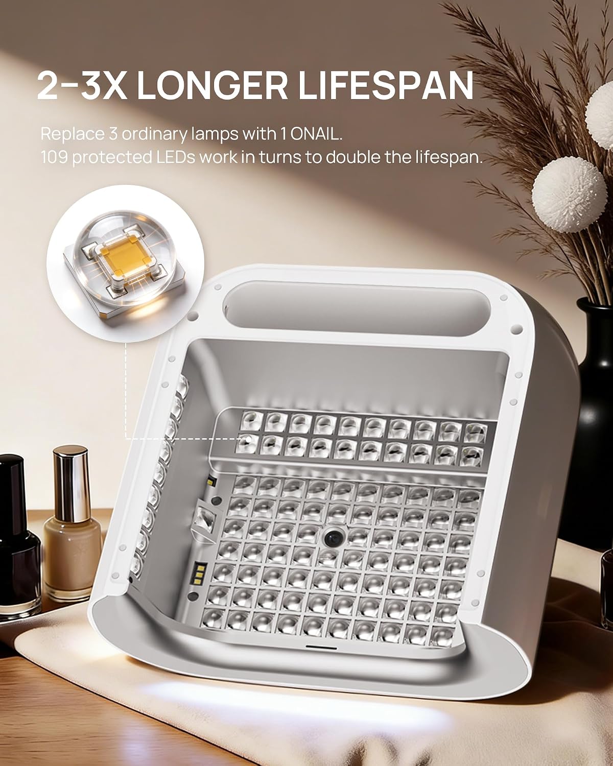 Detalle de O NAIL AI Health Best Nail Lamp-O Precision Scan (2-in-1 AI Computer & Gel Dryer) with HD Live-View Screen, 109 LEDs