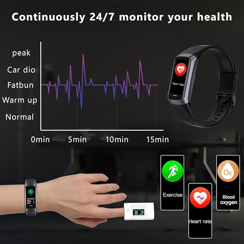 Thumbnail 5 de Fitness Tracker with Heart Rate 20+ Sports Modes