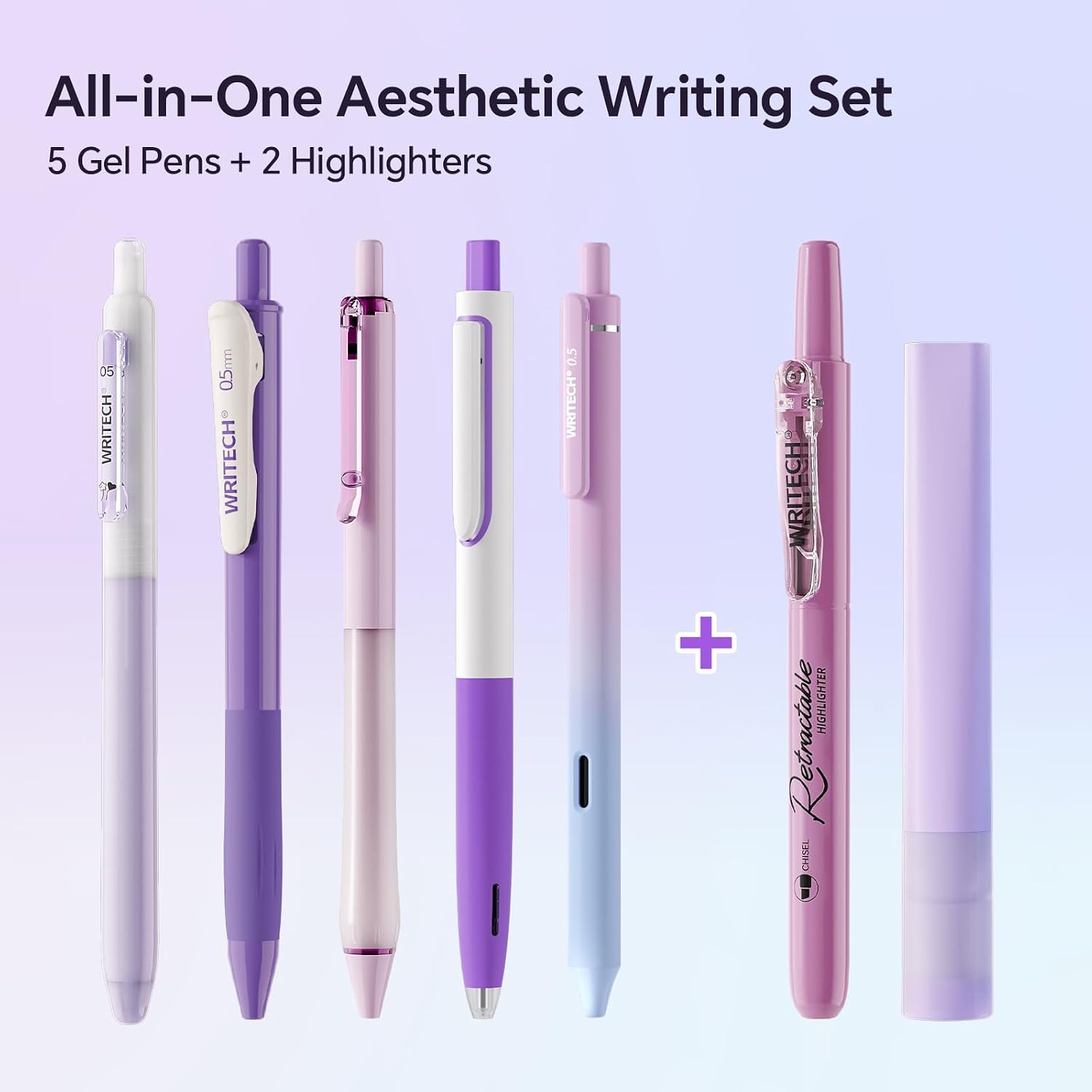 Thumbnail 3 de WRITECH WR-Color-Set Gel Pens & Highlighters, 0.5 mm and 0.7 mm Tips