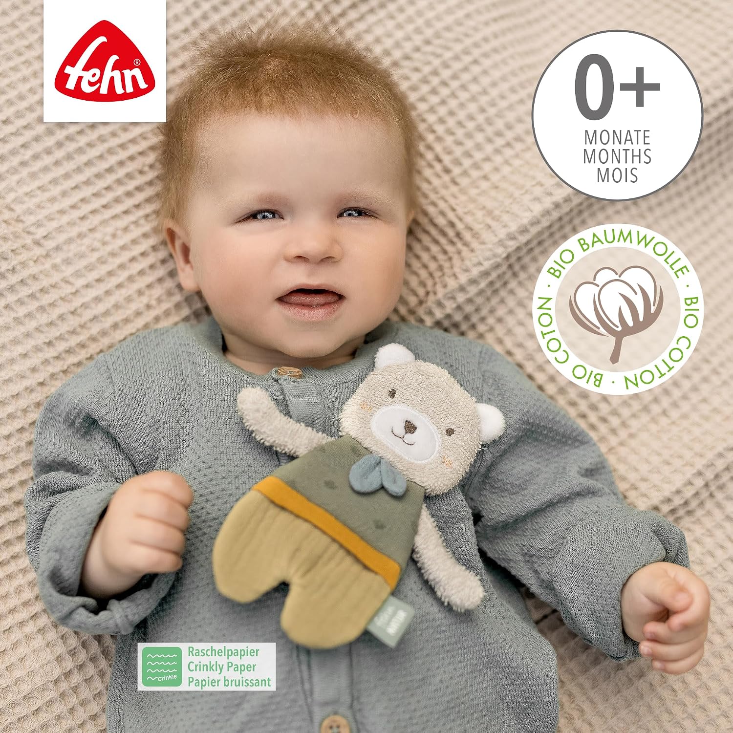 Thumbnail 2 de Fehn Knister Bär fehnNATUR Activity Baby Raschel