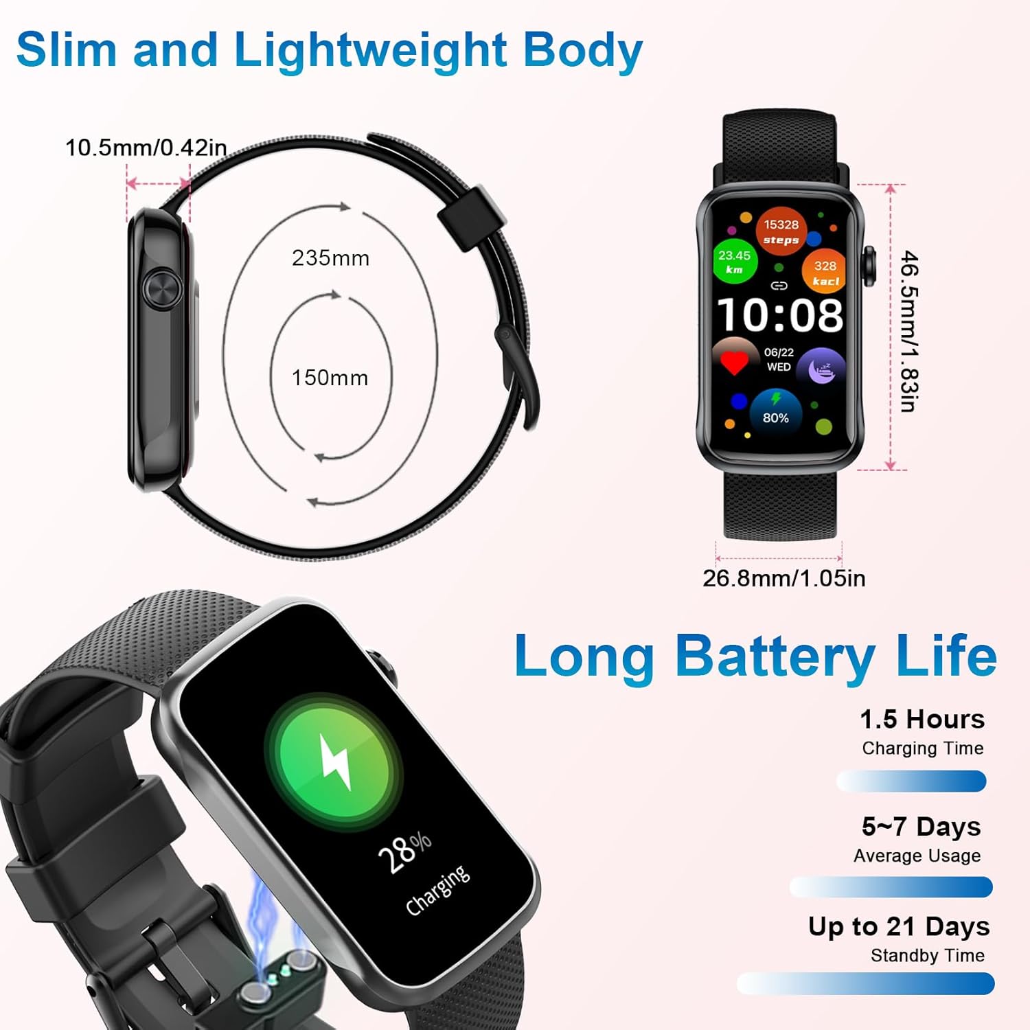Thumbnail 6 de 2026 Smart Watch for Men and Women with 24/7 Health Monitoring and 150+ Watch Faces