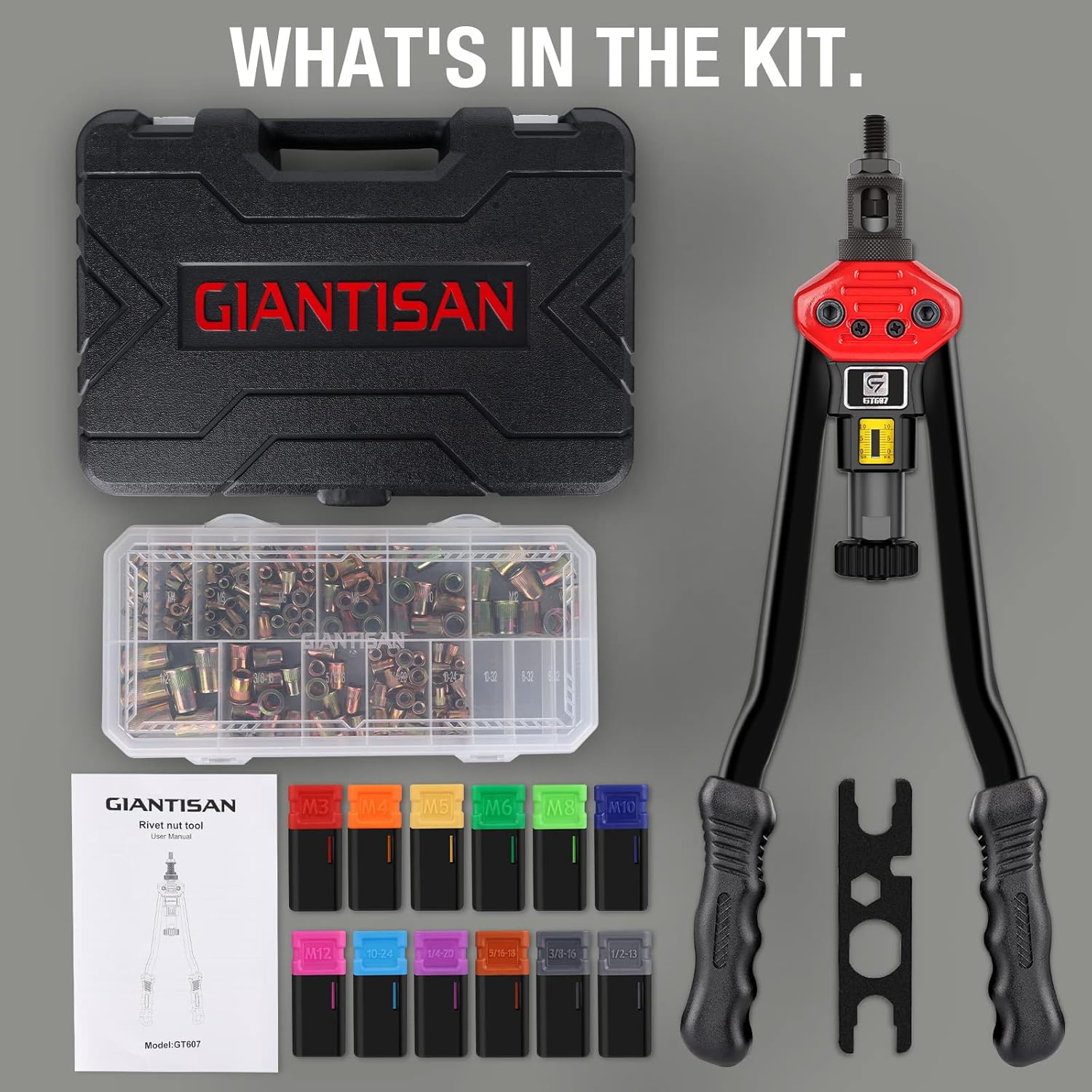 Thumbnail 6 de GIANTISAN Rivet Nut Tool Kit 16-inch, 176 pcs 🛠
