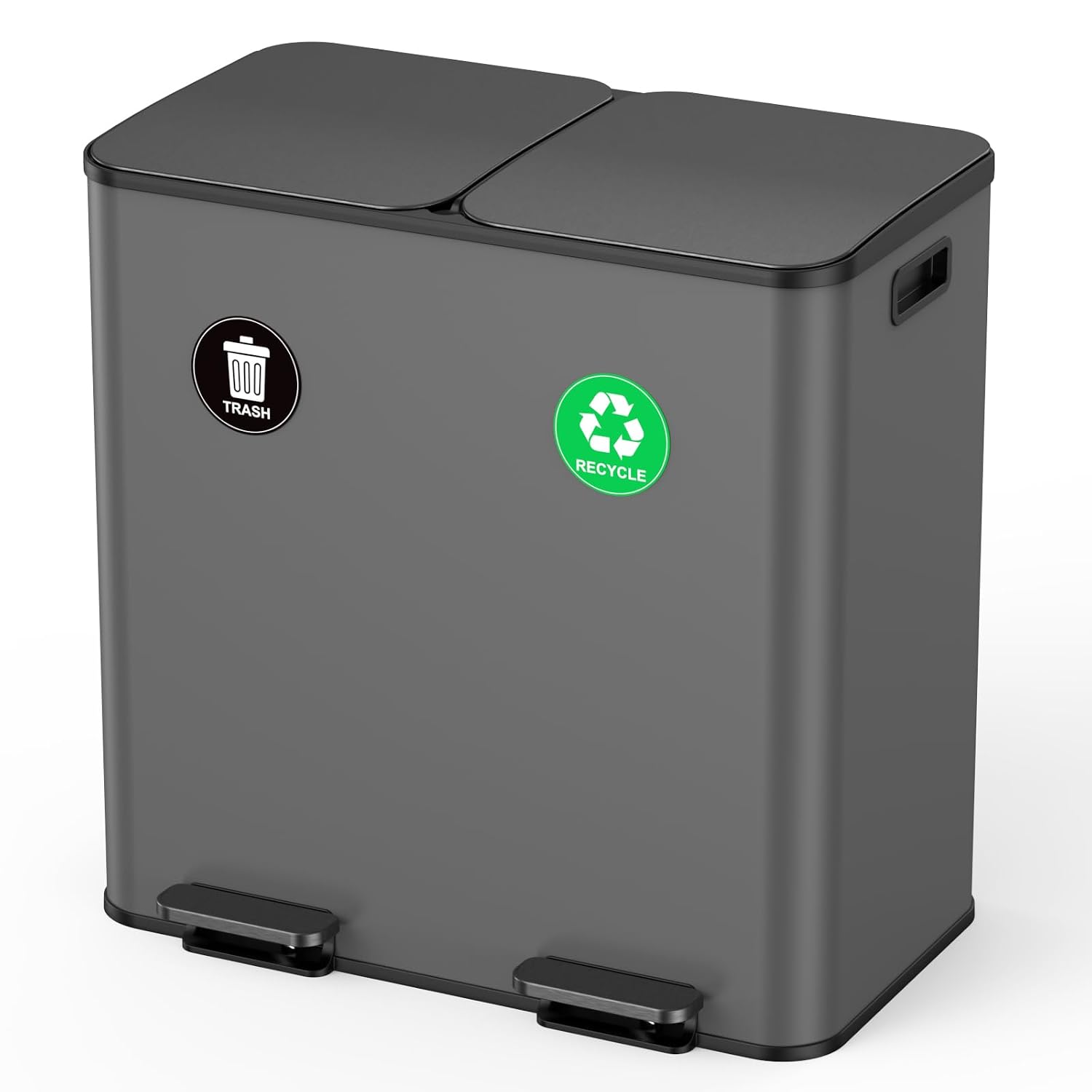 Detalle de Lovewind 22-Gallon Dual-Compartment Stainless Steel Step Trash Can