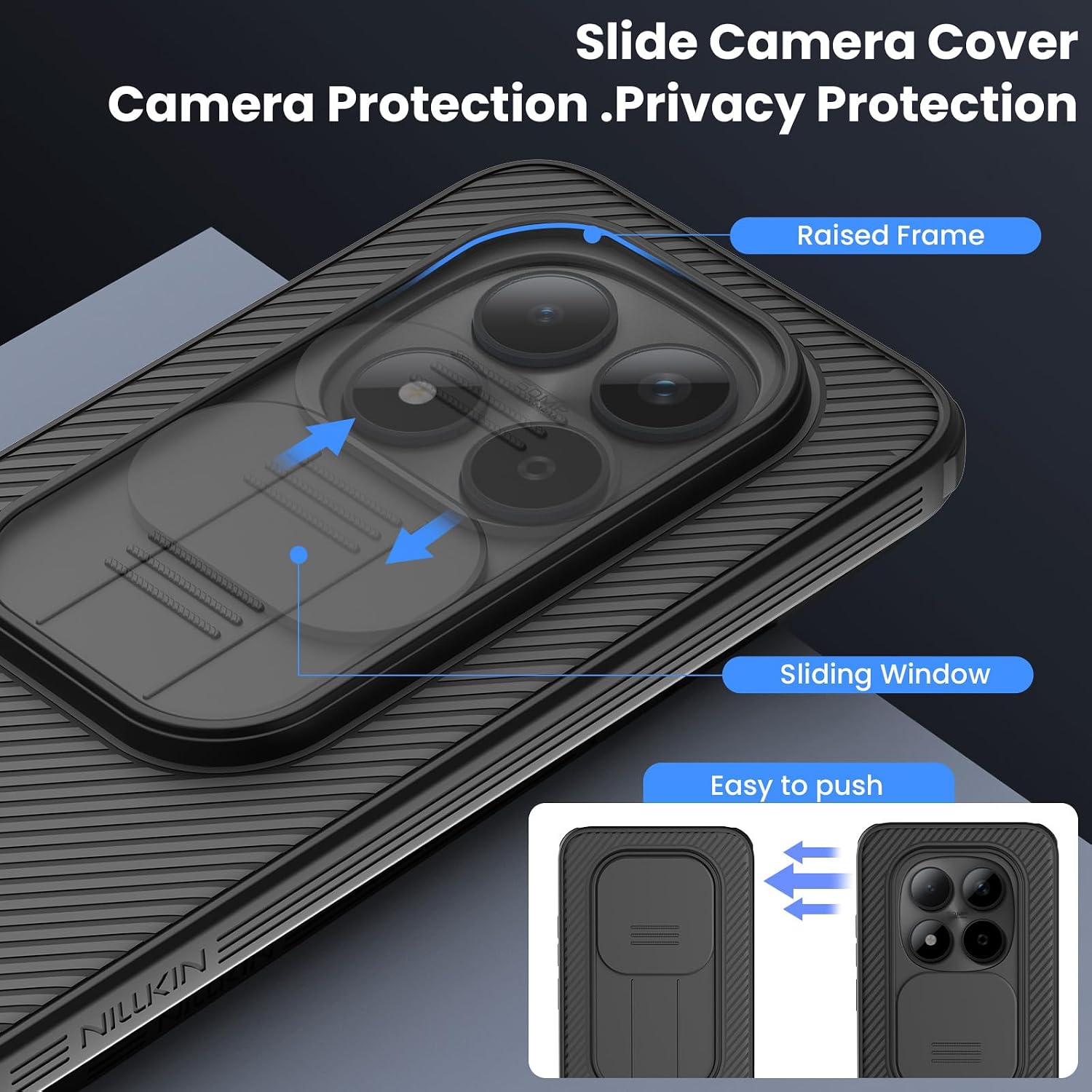 Thumbnail 2 de Nillkin Custodia con protezione fotocamera per Xiaomi Redmi Note 15 Pro+ 5G / Poco M8 Pro 5G (6,83") in nero