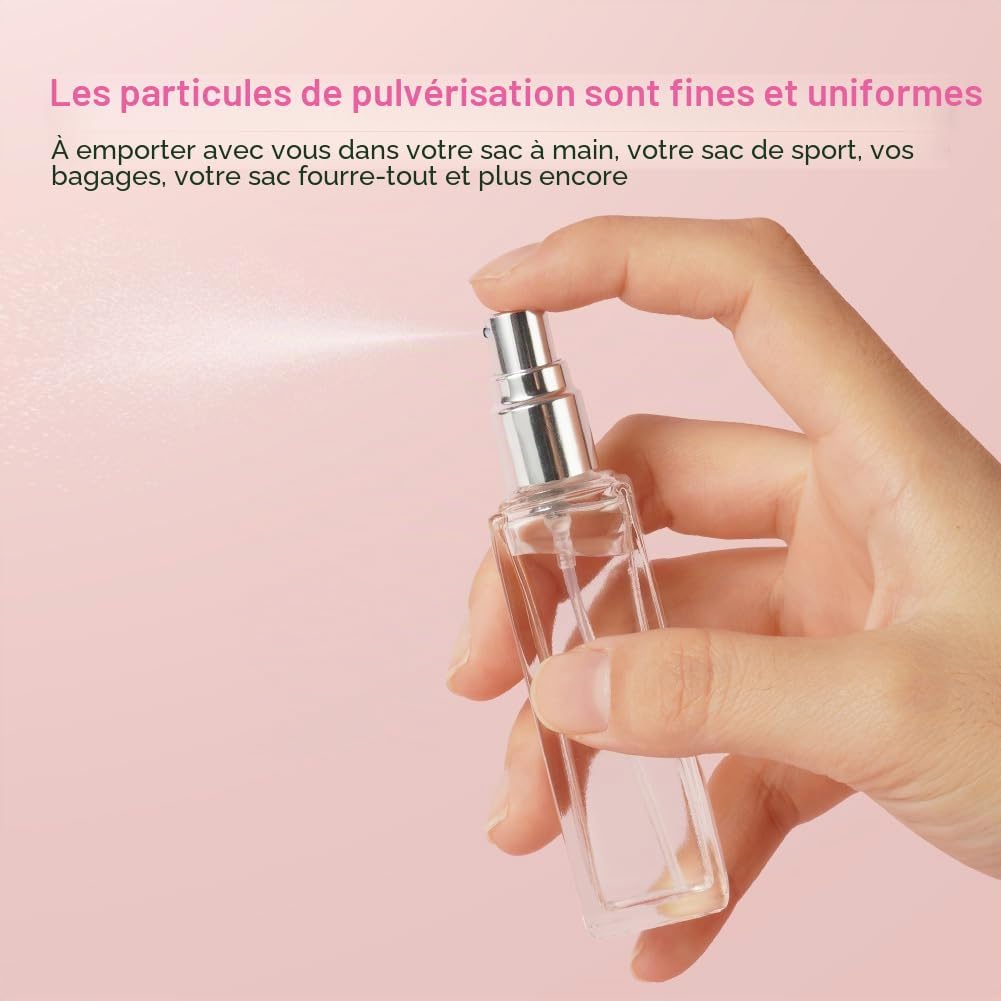 Thumbnail 2 de LOPHE lot de 6 flacons de parfum carrés de 20 ml avec pompe, vaporisateurs rechargeables pour voyages