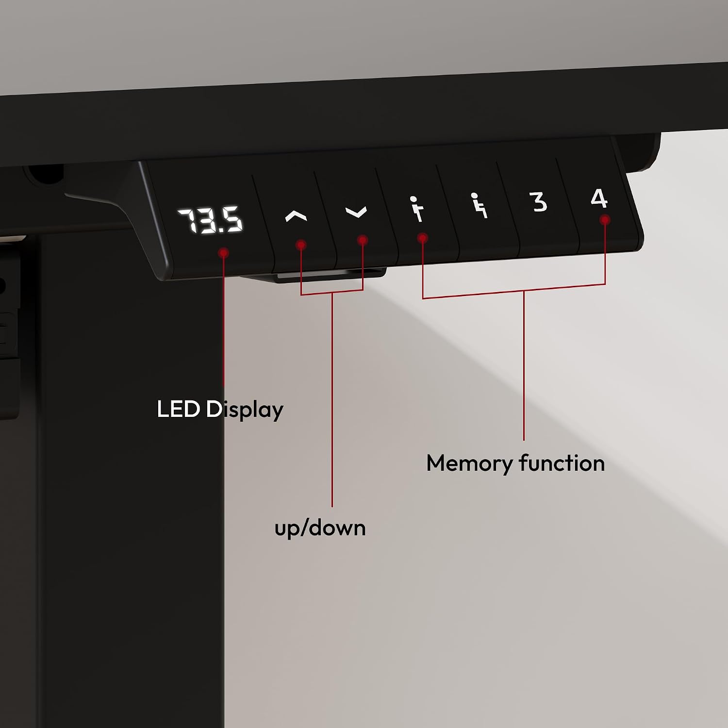 Thumbnail 2 de SANODESK 200 x 80 cm escritorio eléctrico regulable 73,5–118 cm