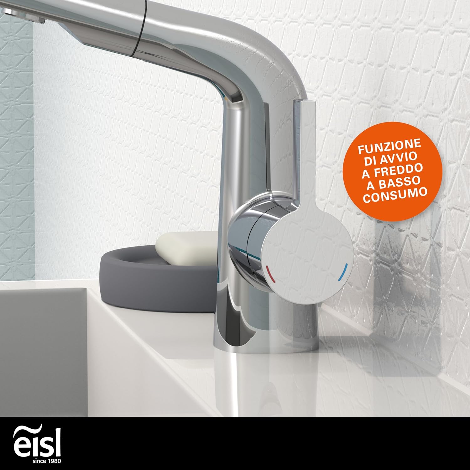 Thumbnail 6 de EISL COOL NI075COCR: rubinetto da bagno con doccetta estraibile in cromato, installazione facile