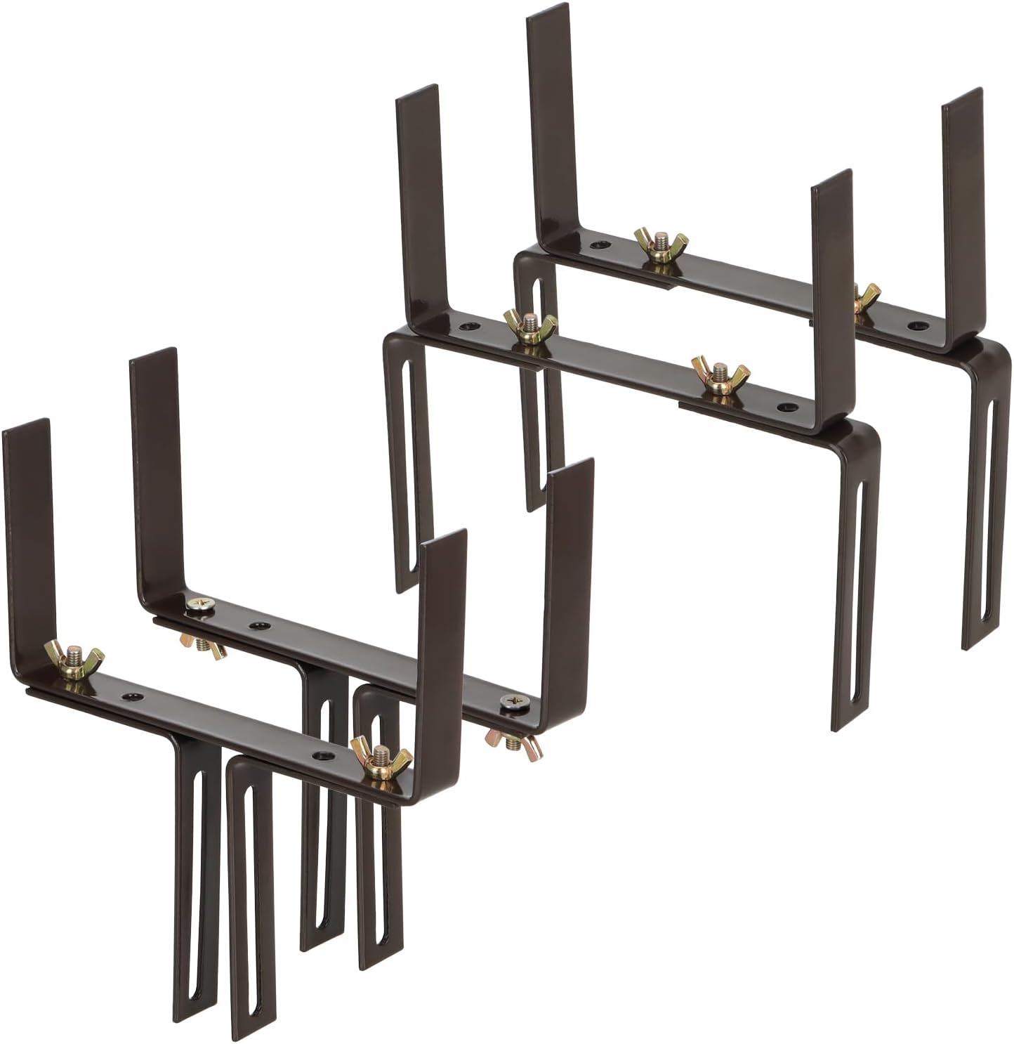 Thumbnail 6 de com-four® 4X Supporti per fioriere per parapetti e ringhiere di balconi – Attacco flessibile in metallo, regolabile in 2 direzioni