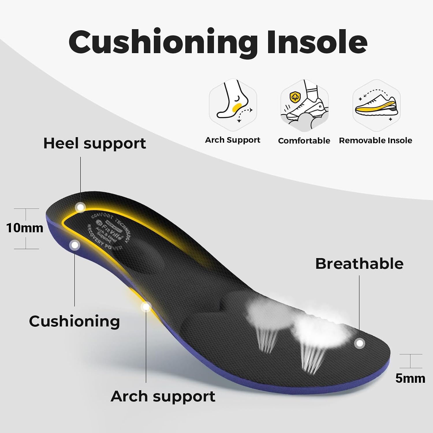 Detalle de FitVille Chaussures diabétiques homme Extra Larges à scratch pour marche des seniors