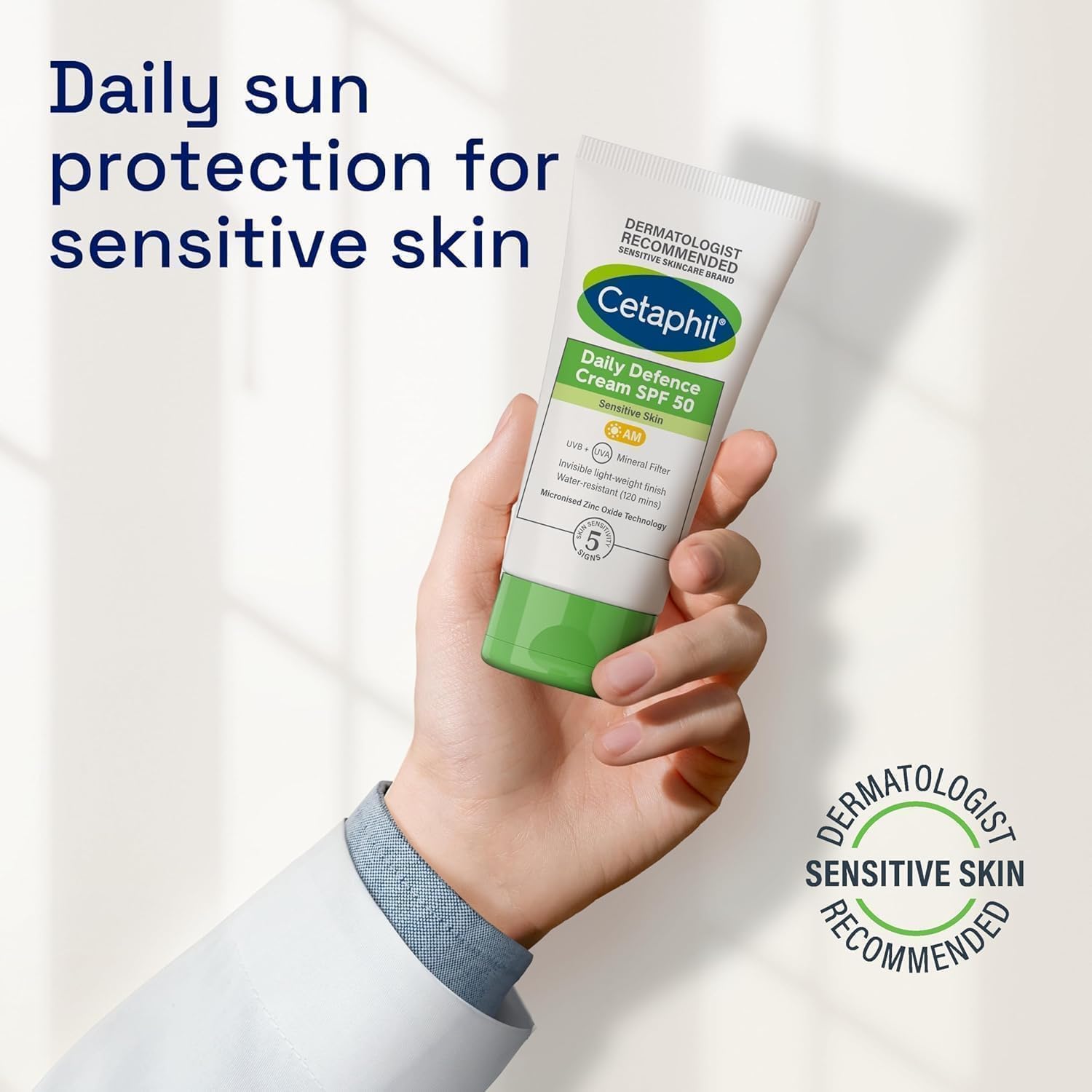 Detalle de Cetaphil Daily Defence SPF for Sensitive Skin (SPF 30 moisturiser / SPF 50 mineral sunscreen)