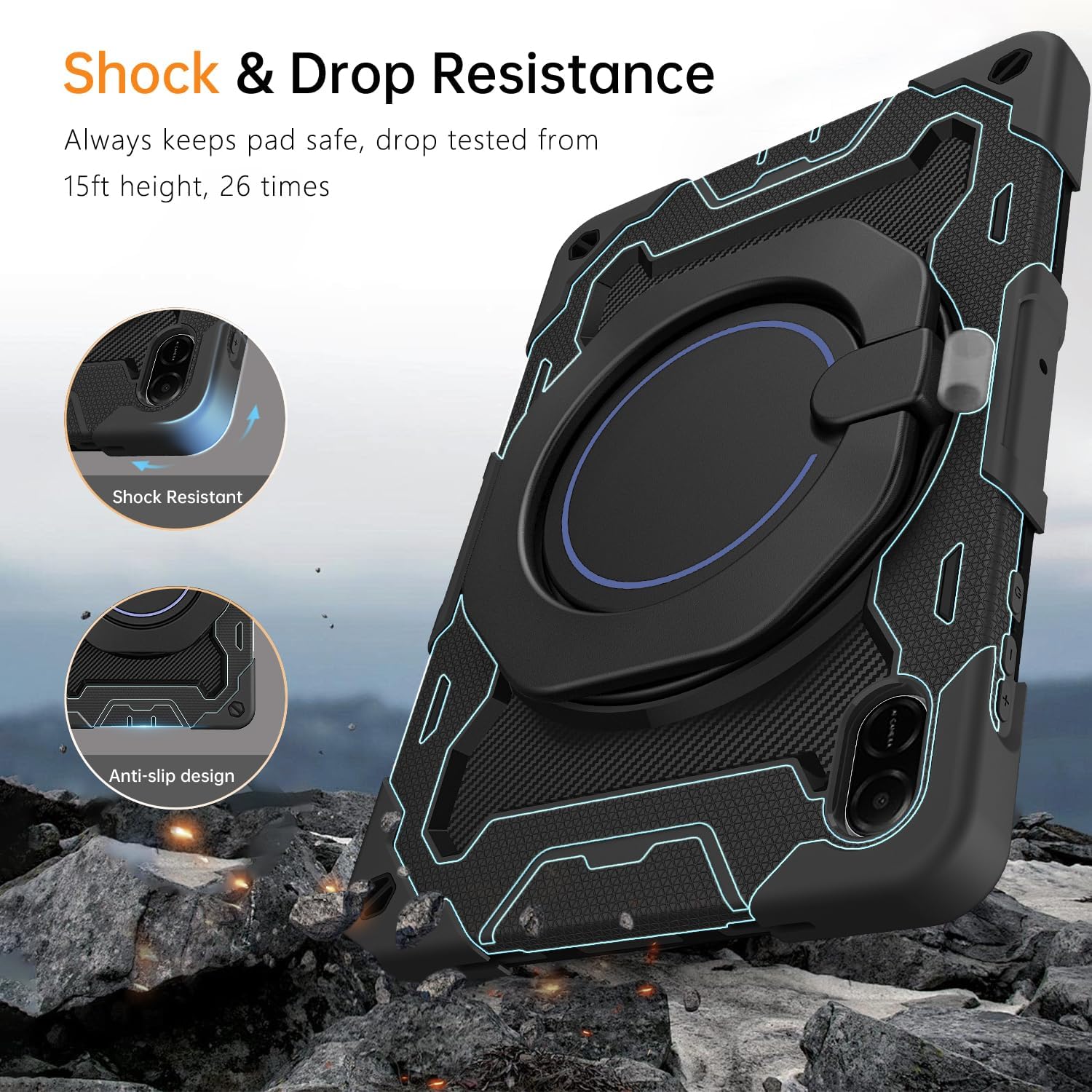 Thumbnail 2 de ROISKIN Case for Honor Pad X8a 11 Inch 2024 – Heavy Duty Case with Screen Protector, Pencil Holder and Shoulder Strap