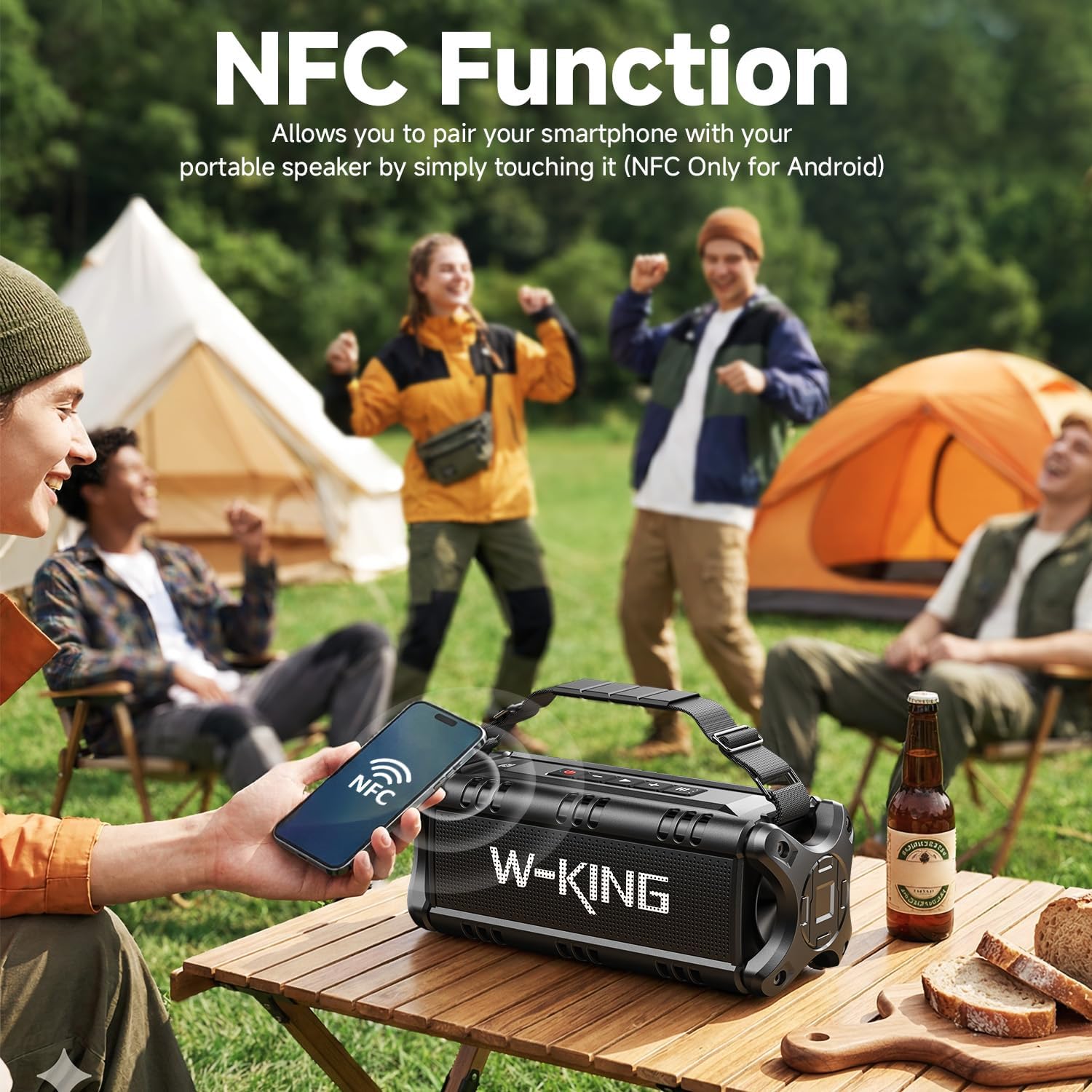 Thumbnail 6 de W-KING Bluetooth Speaker (90W Max) — IPX6 Portable Outdoor Speaker with 50W Deep Bass, 40H Playback