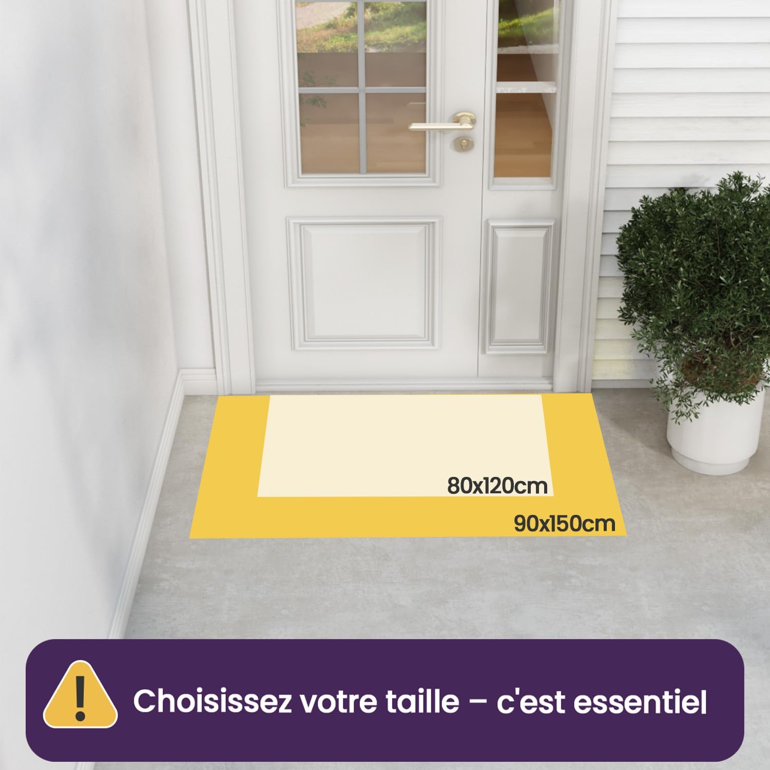 Thumbnail 1 de DEXI Paillasson d’extérieur pour entrée 80 x 120 cm antidérapant, lavable, profil bas – gris