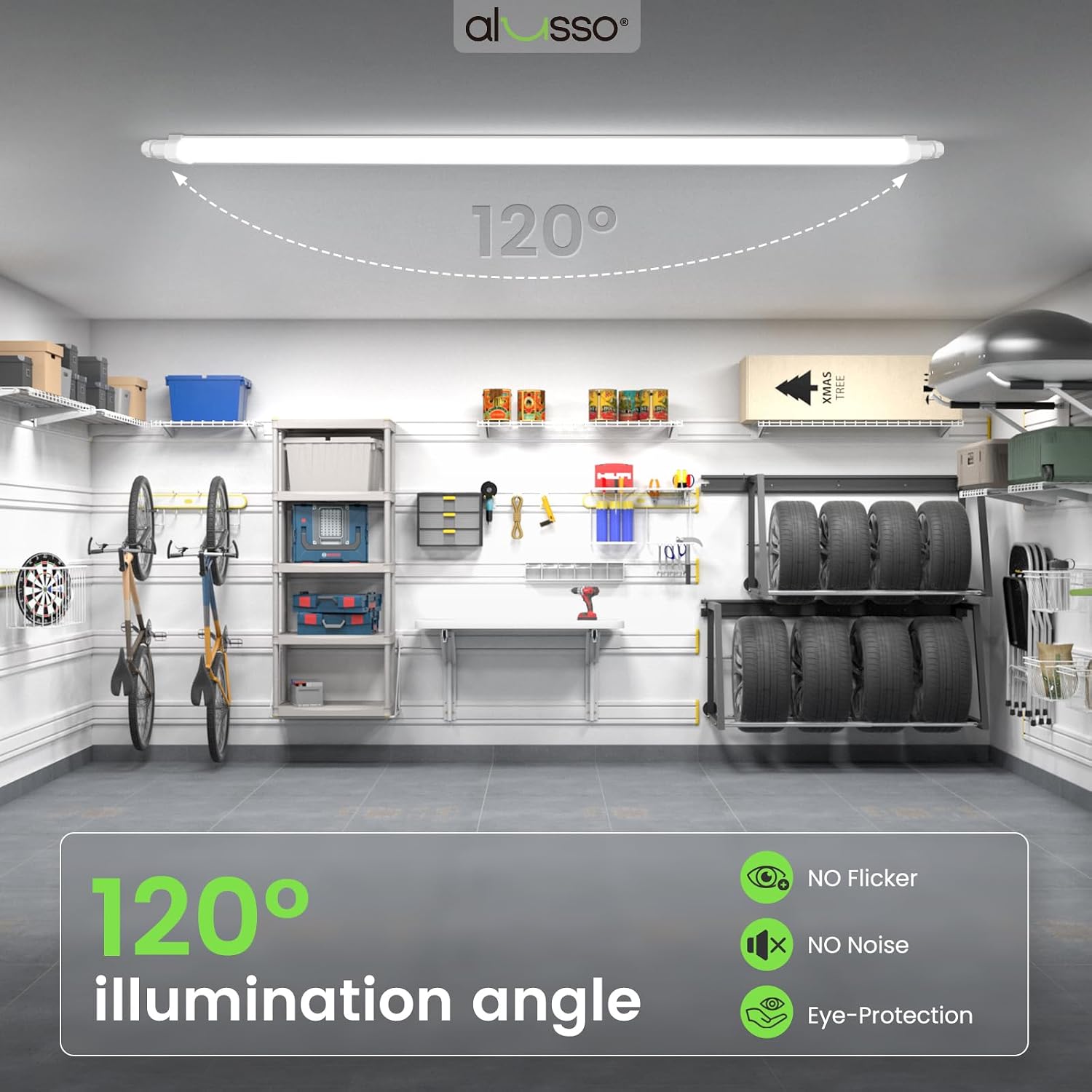 Thumbnail 4 de ALUSSO LED Feuchtraumleuchte 2-Stück 115 cm – 36W, 4000 lm, IP65, Neutralweiß 4000K