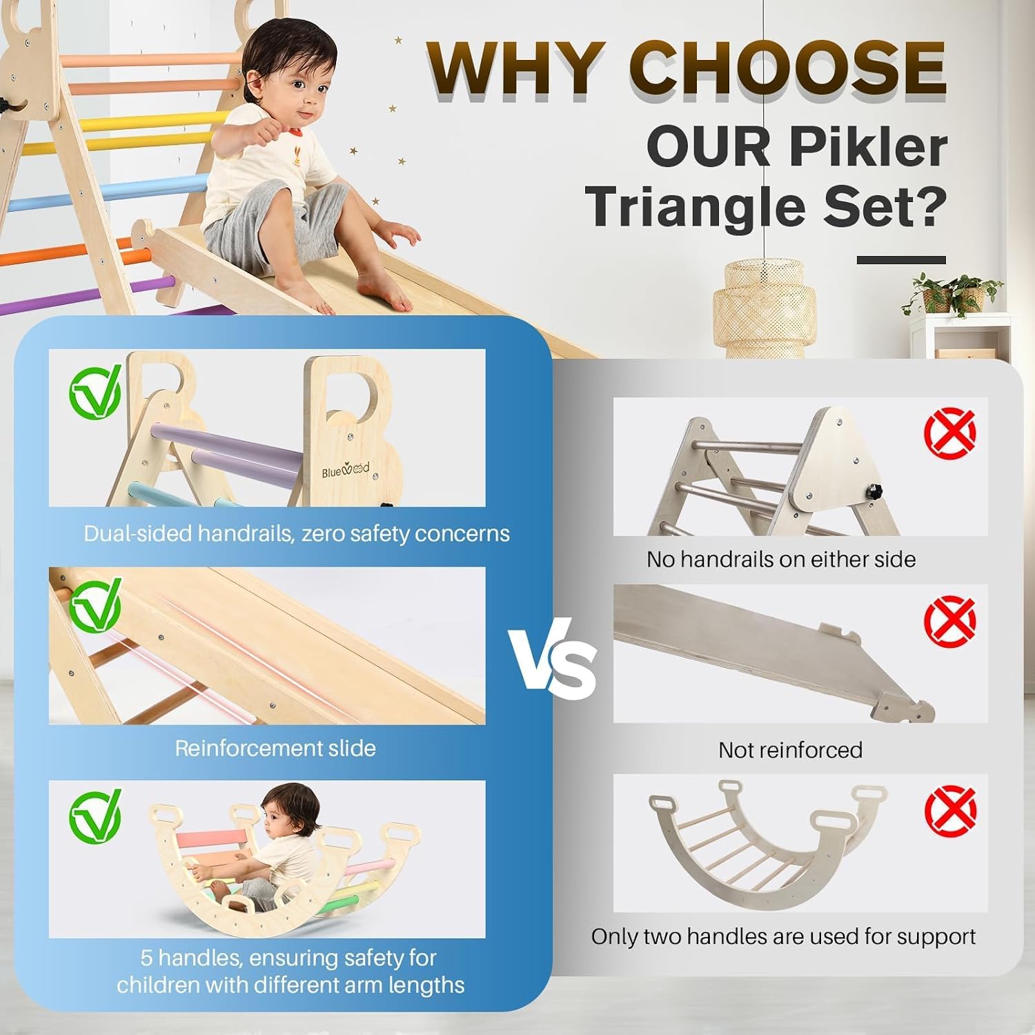 Thumbnail 1 de BlueWood Pikler Triangle 7-in-1
