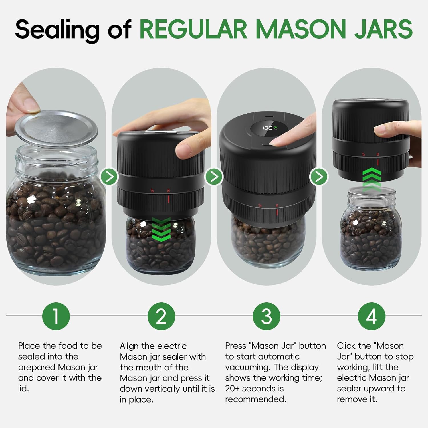 Thumbnail 4 de Wothfav Mason Jar Vacuum Sealer Kit 1300mAh