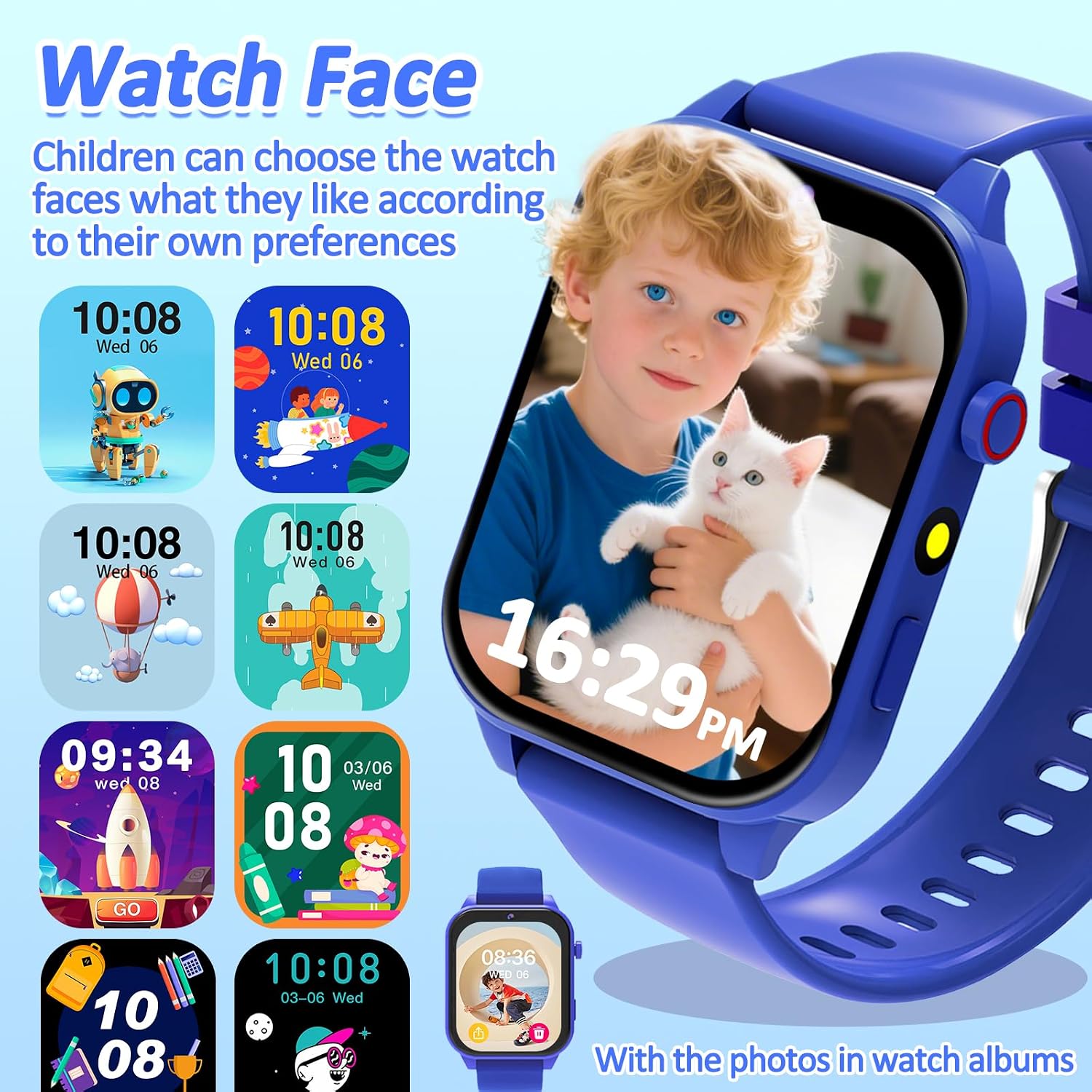 Detalle 2 de kaacly Kids Smart Watch 1.57‑inch fitness tracker