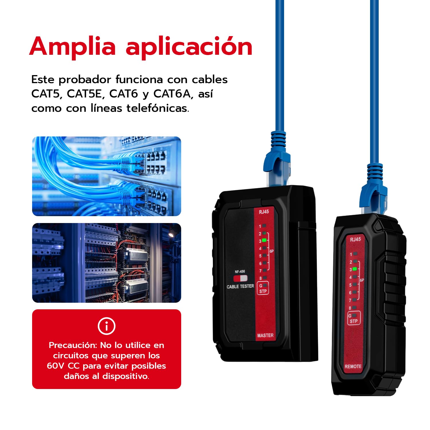 Thumbnail 5 de Mcbazel Tester para Cables RJ11 RJ45 60V