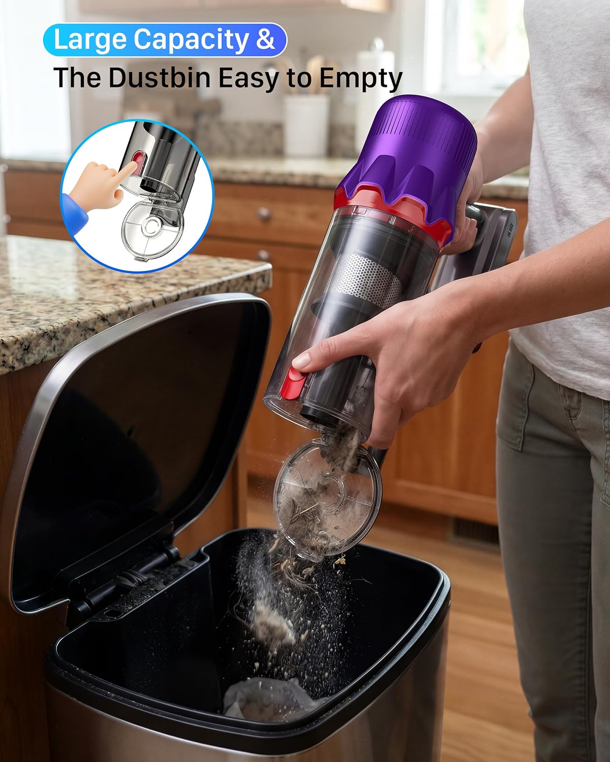 Thumbnail 4 de iXlion Cordless Vacuum Cleaner for Home — Powerful 550W Stick Vacuum with Dual HEPA, 55-Min Runtime