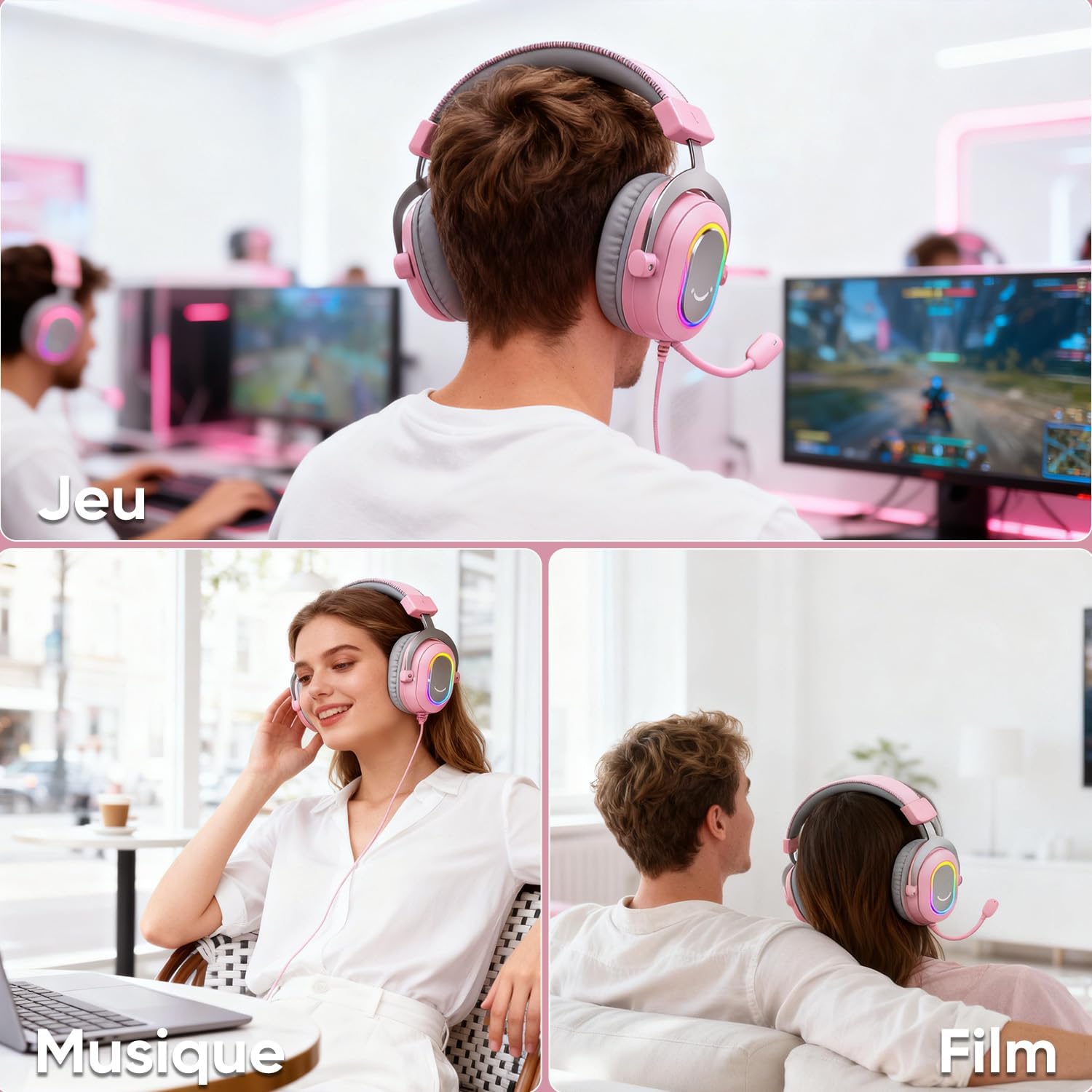 Thumbnail 6 de FIFINE H6 Casque gamer PC/PS4/PS5 avec micro amovible, son surround 7.1 USB et 3 modes EQ