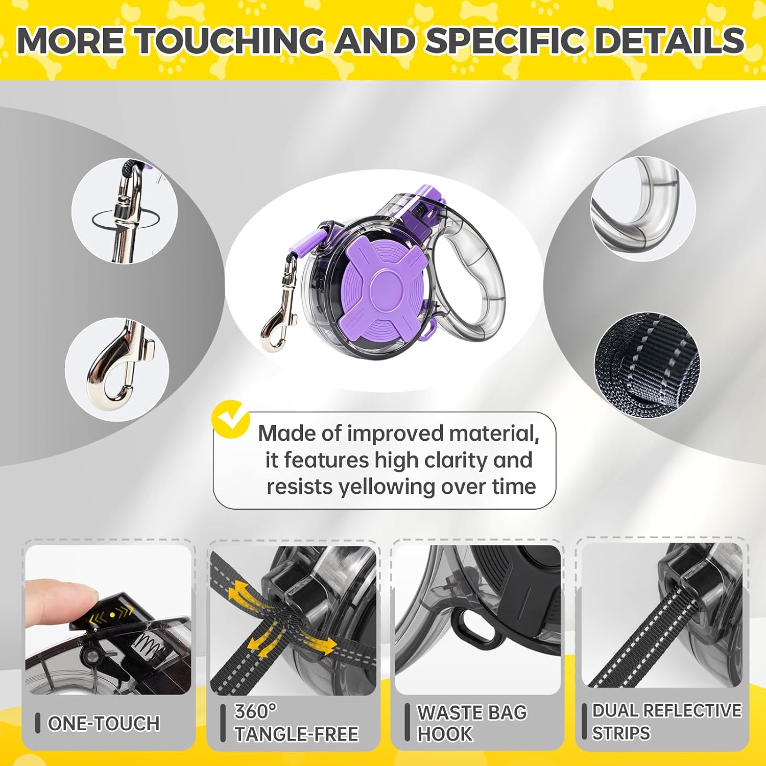 Detalle de Gluckelk Retractable Dog Leash 10 ft