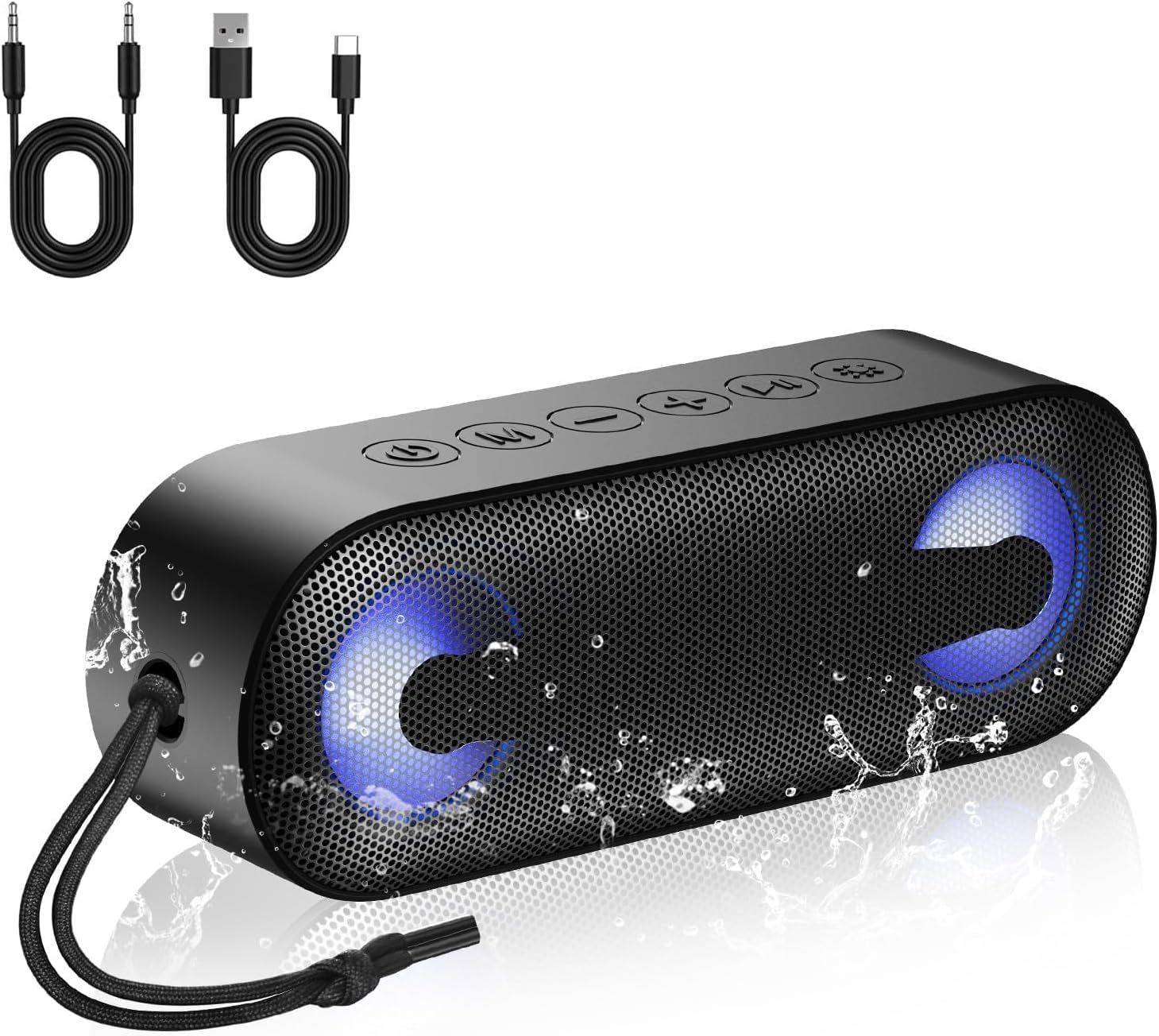 Detalle de IKT Enceinte Bluetooth Portable 30 W: Son puissant, lumières RGB et autonomie longue