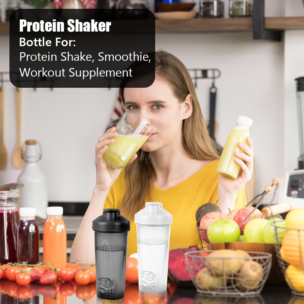 Thumbnail 6 de ACWOO 600ml Protein Shaker Bottle (2-pack) with Stainless Steel Mixing Ball – BPA-free, leak-proof flip lid
