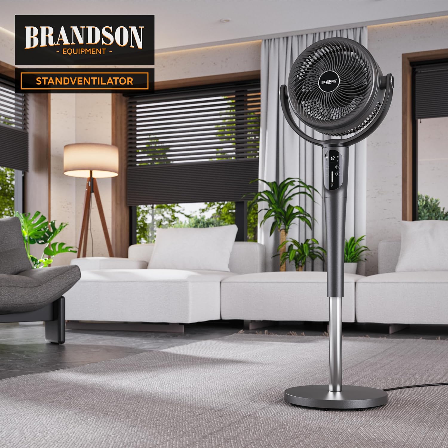 Thumbnail 6 de Brandson 3D Standventilator mit ECO DC Motor – extrem leise, 24 Geschwindigkeiten und flexible Oszillation