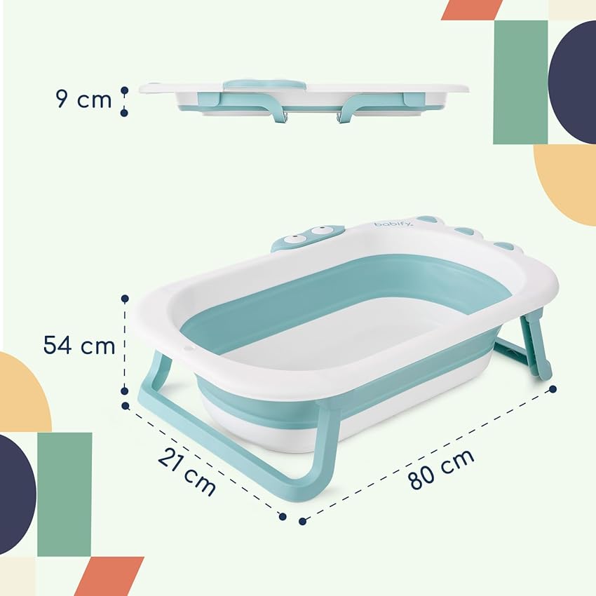 Detalle 2 de Babify Lagoon Bañera Plegable para Bebé 🌊 - Verde Compacta