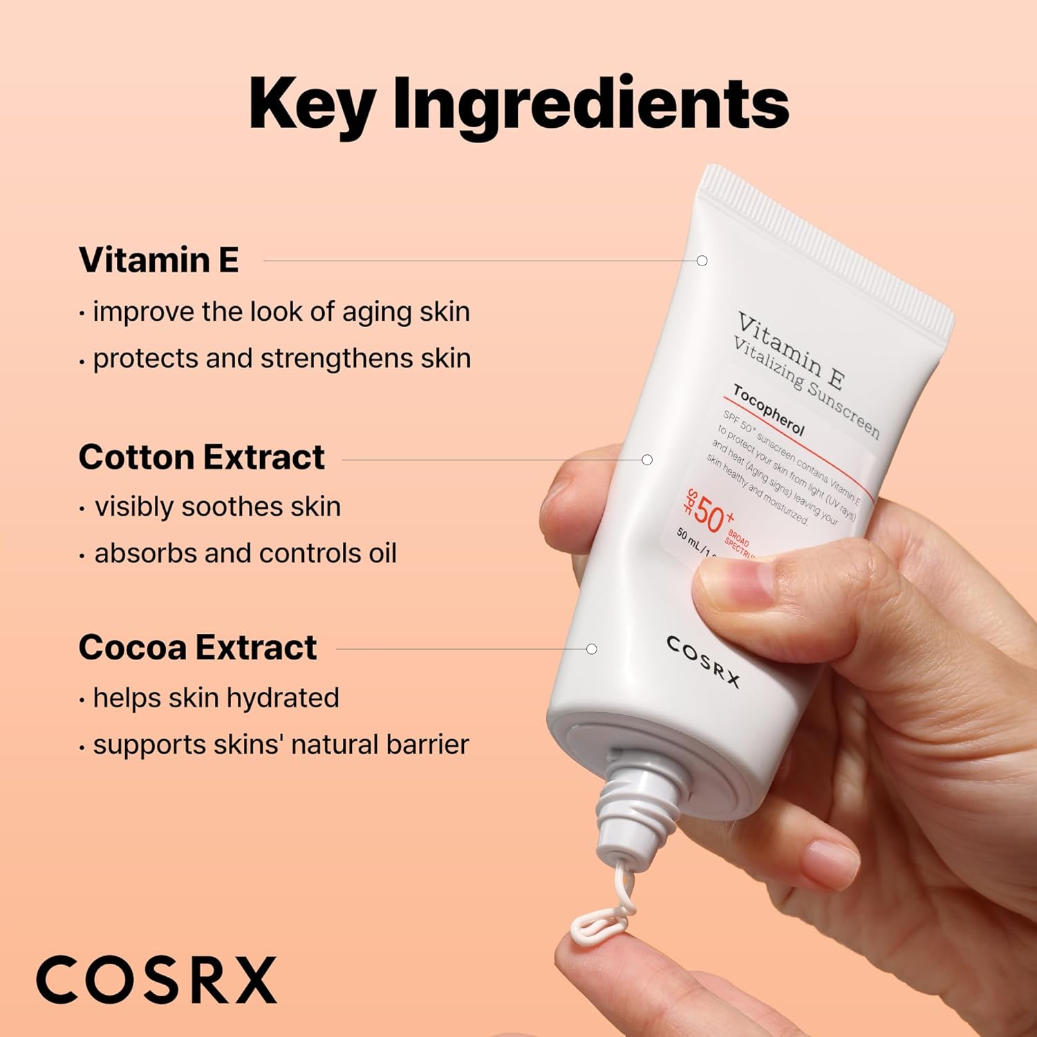 Thumbnail 2 de COSRX Vitamin E Vitalizing Face Sunscreen SPF 50