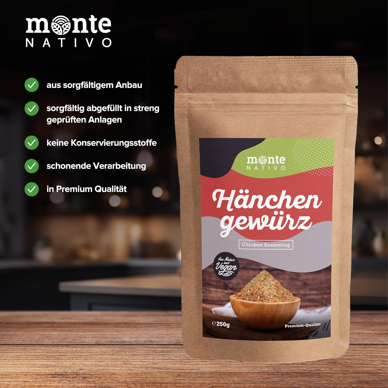 Detalle 2 de Hähnchengewürz Monte Nativo (250 g) – Brathähnchen Gewürz mit aromatischer Würze