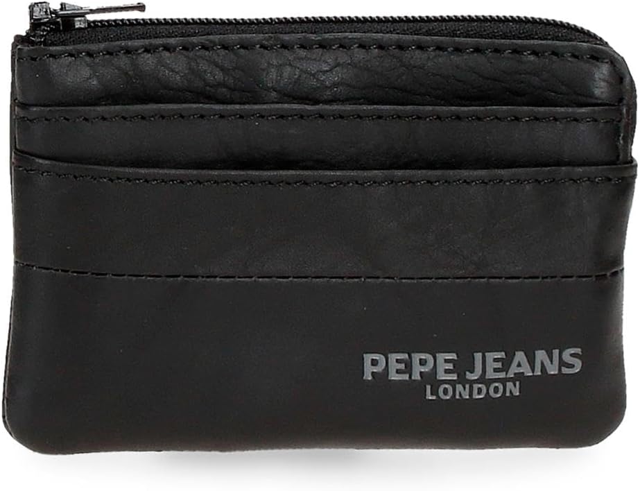 Detalle de Pepe Jeans Ithaca Porte-Monnaie avec Porte-Cartes – Noir, cuir