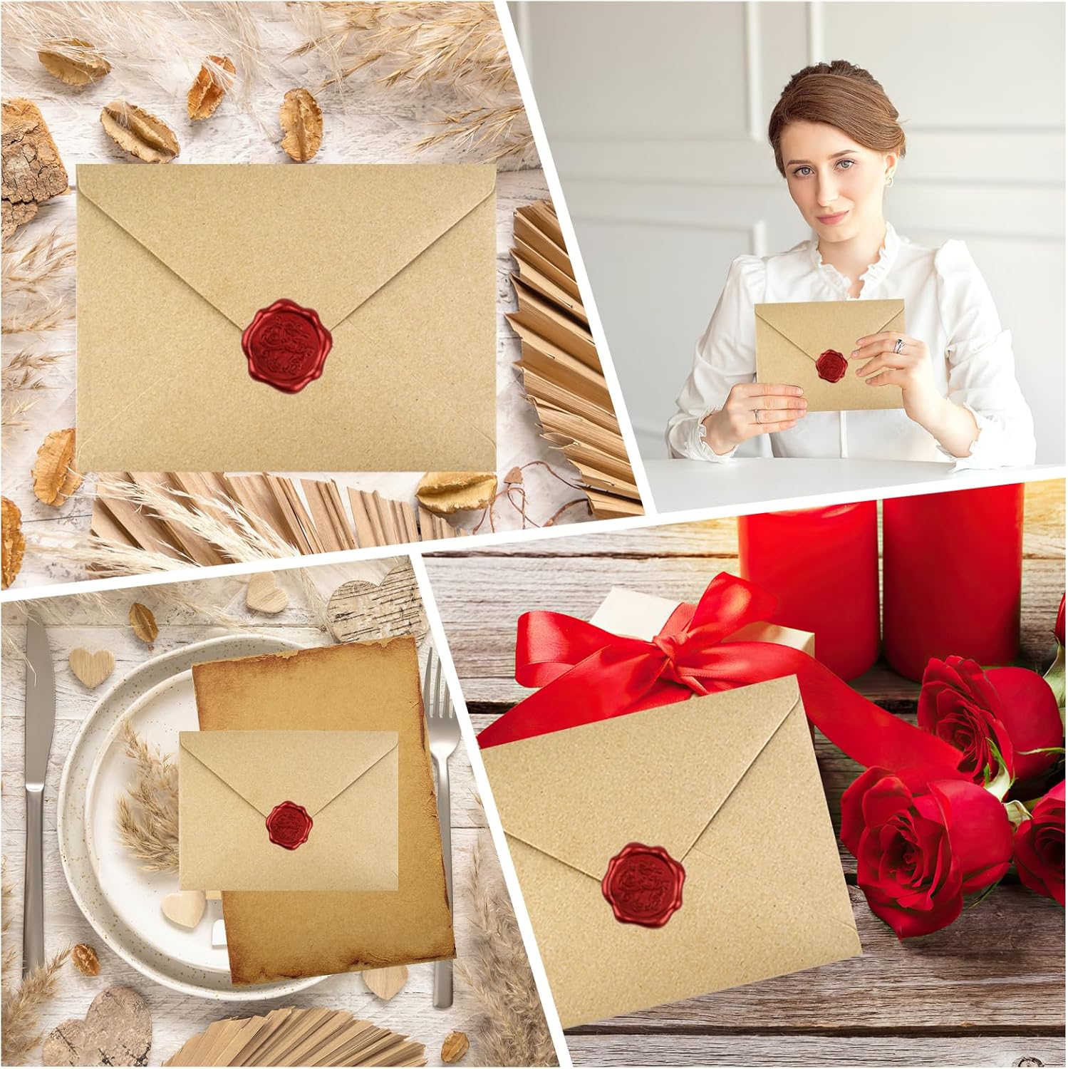 Detalle 2 de Vintage Briefpapier Set 40-teilig mit Umschlag A5