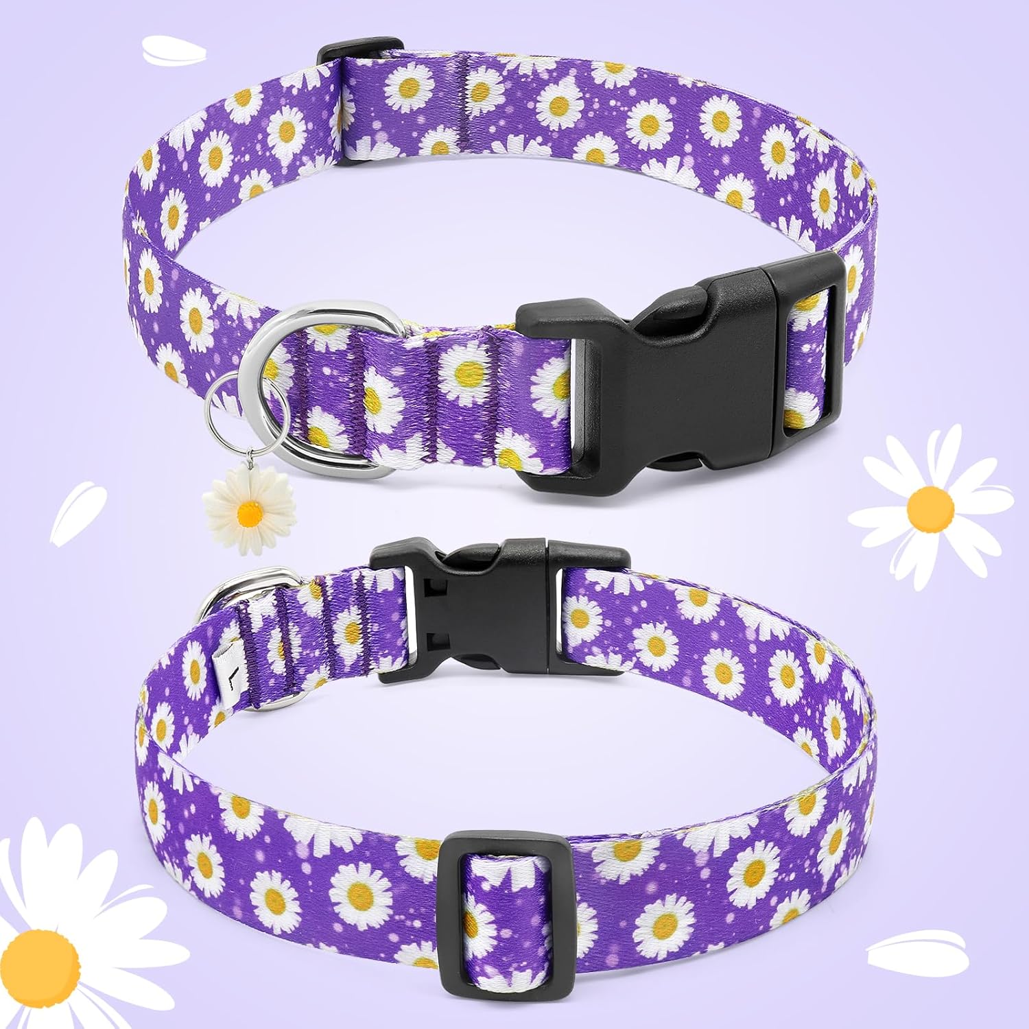 Detalle 2 de Ayaseen Floral Dog Collar Small Purple Daisy