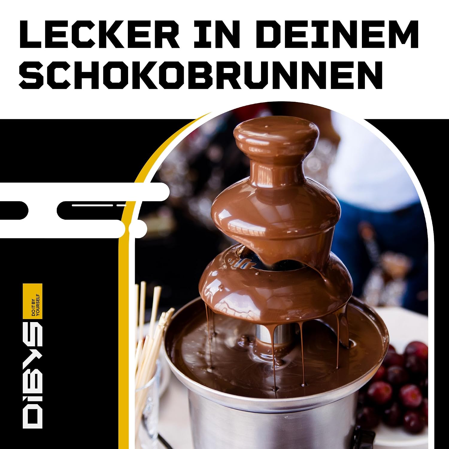 Thumbnail 5 de DIBYS Schokodrops 900 g – Belgische Vollmilch-Schokolade zum Schmelzen für Schokobrunnen & Fondue (Geschenkdose)