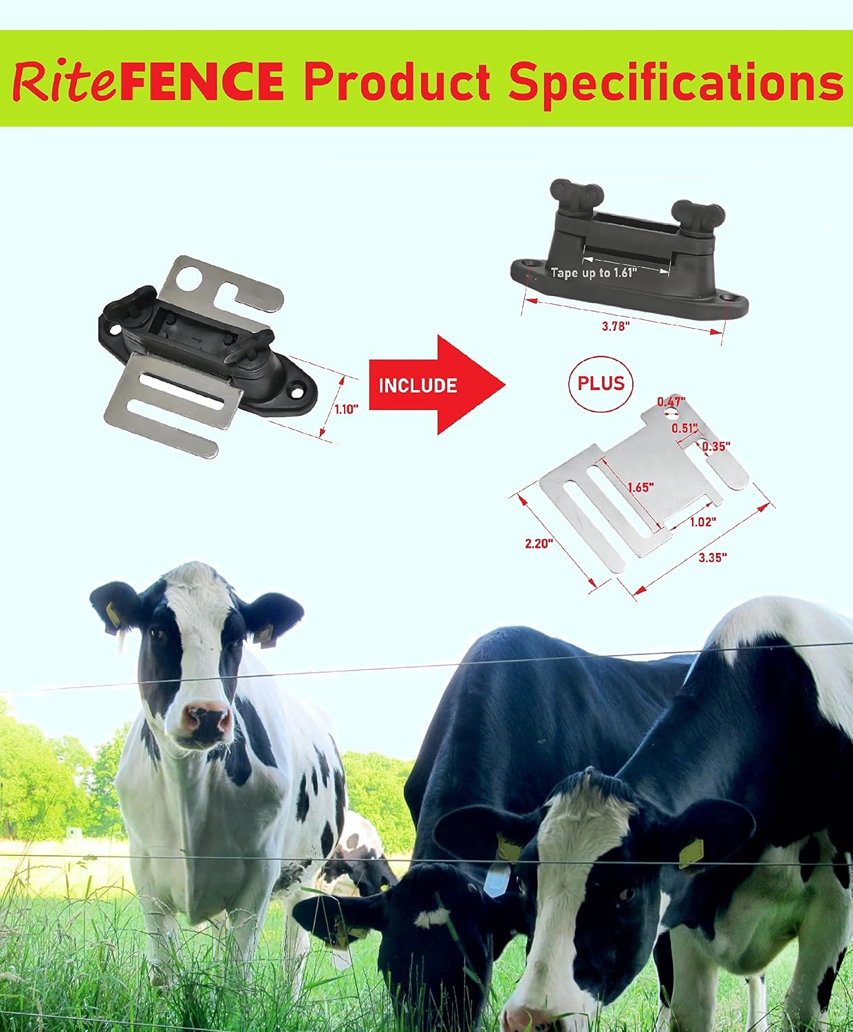 Detalle de RiteFENCE Electric Fence Gate Insulator, Polytape