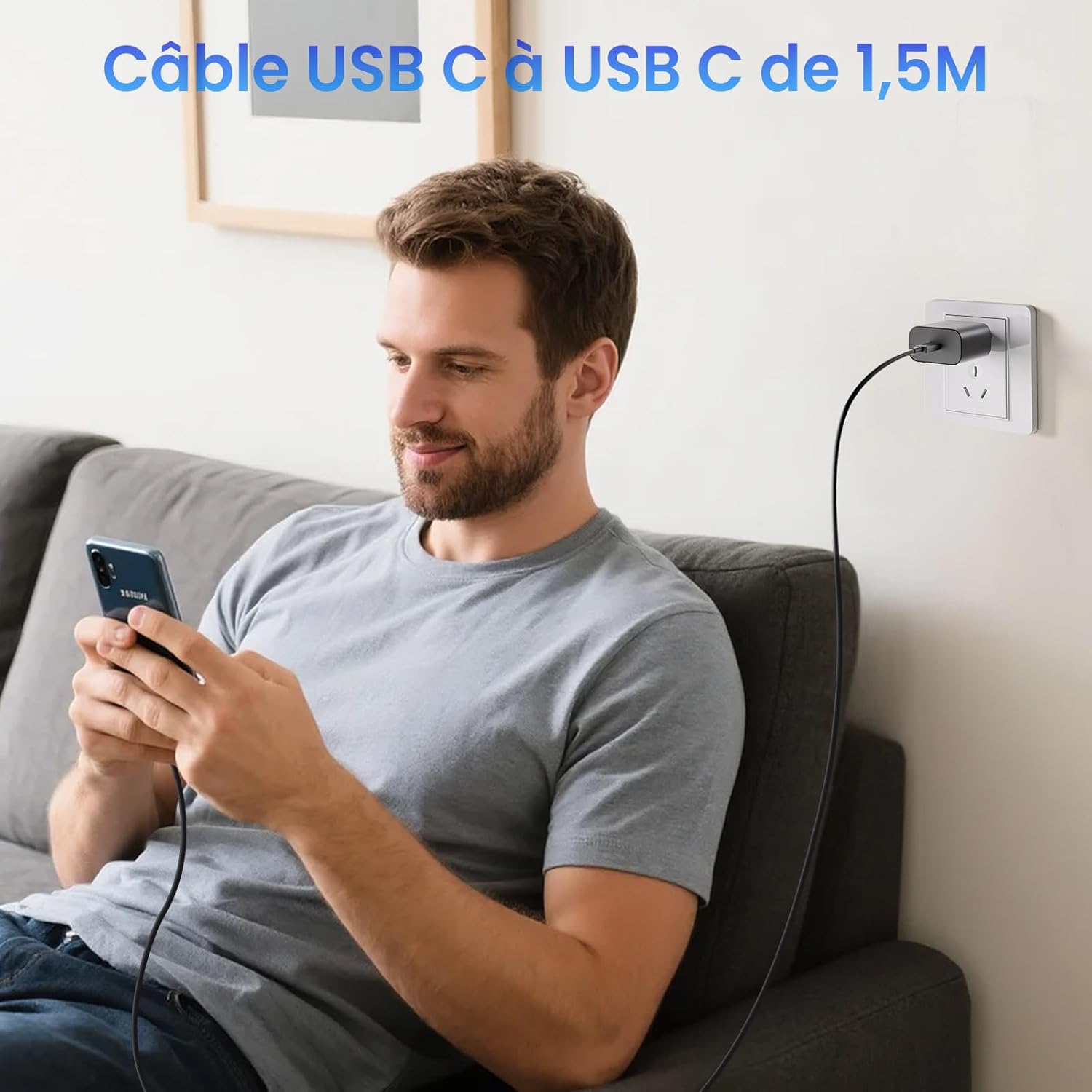 Thumbnail 6 de Chargeur USB-C 45W AGEEMY avec câble 1,5 m (compatibilité Samsung Galaxy S/Note, USB-C) – charge rapide secteur