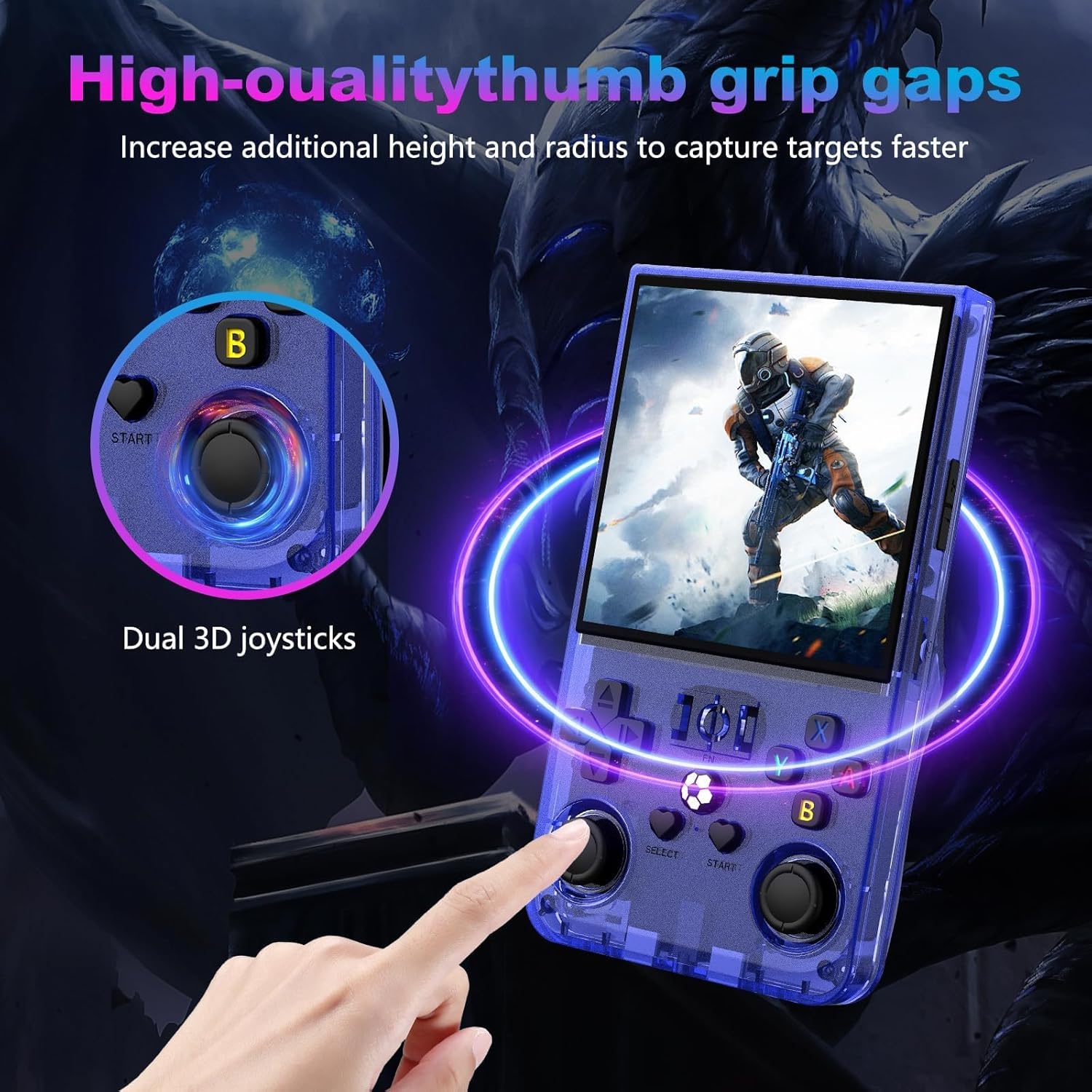 Thumbnail 3 de R36MAX Retro Handheld Game Console with 4.0-Inch IPS Screen and 128GB