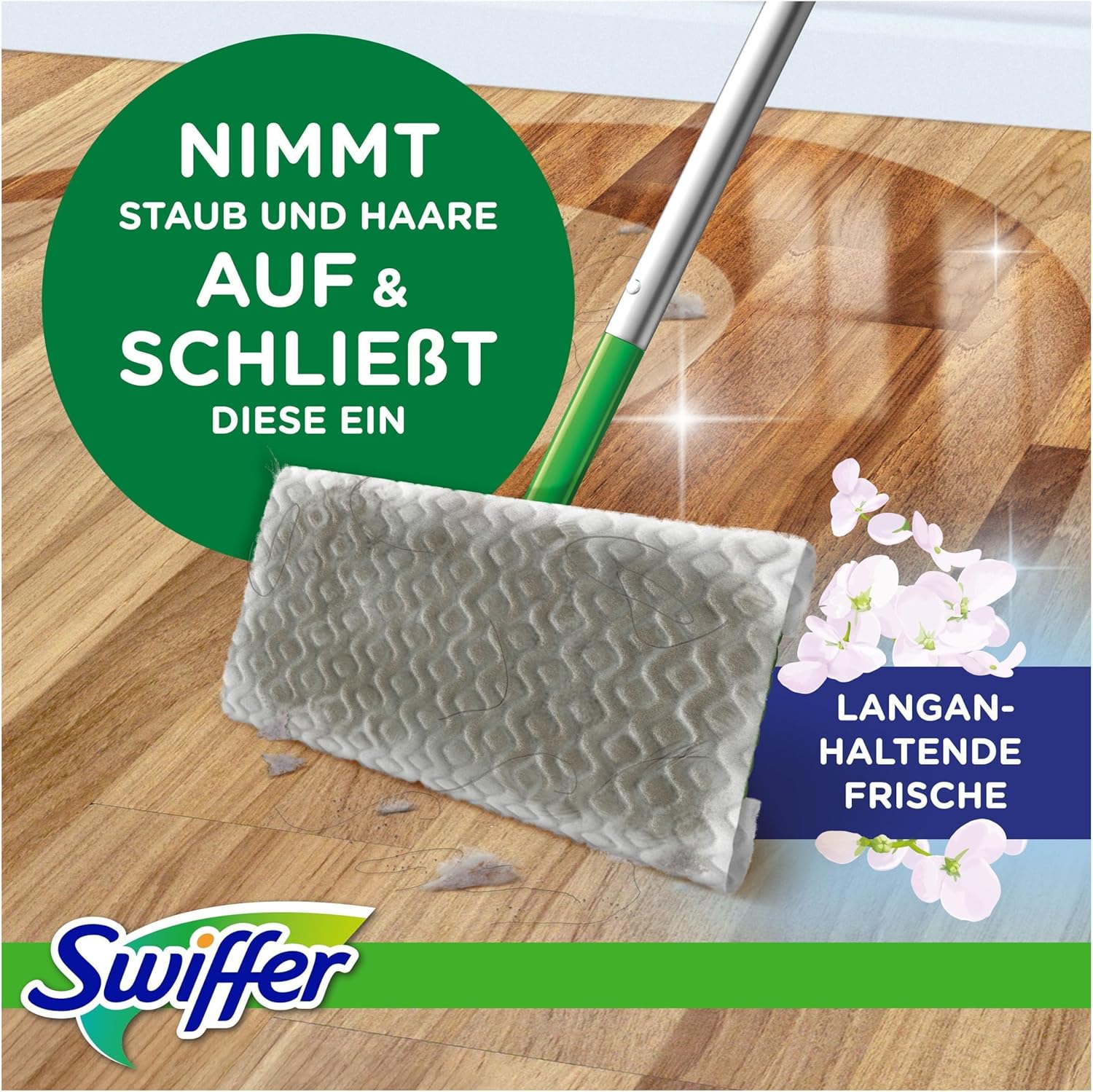 Detalle 2 de Swiffer Bodenwischer Nachfüllpackung: 120 trockene + 3 feuchte Bodentücher für den Bodenwischer